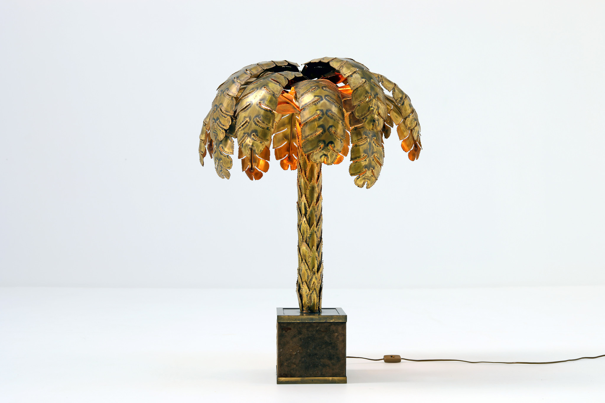 Original Maison Jansen palm lamp, 1970s