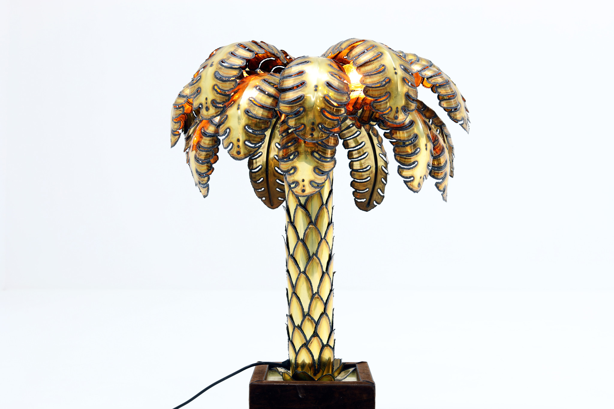 Originele Maison Jansen palm lamp, 1970's