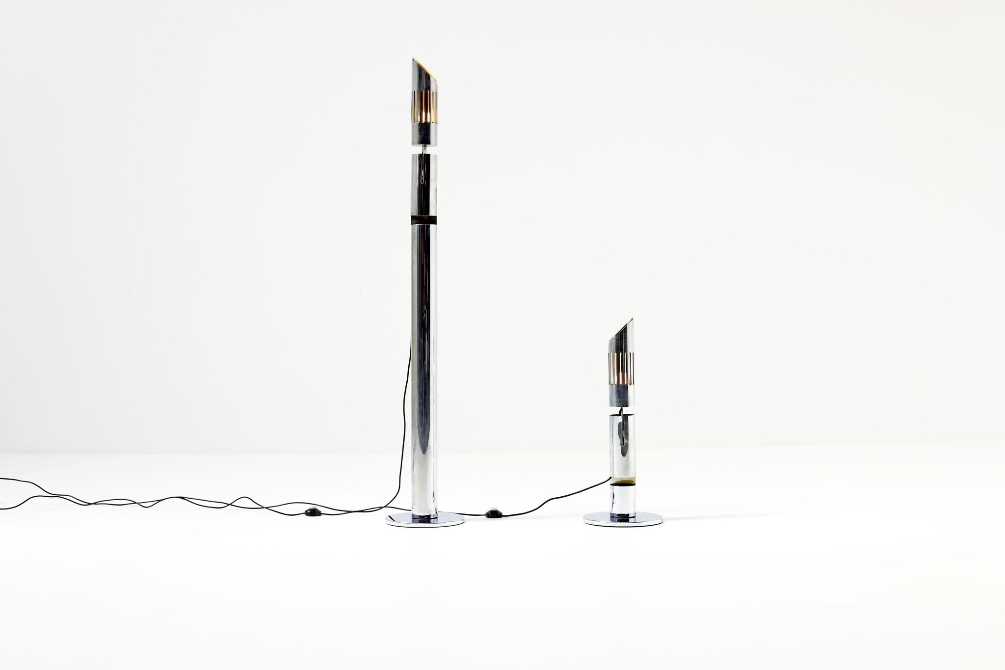 SET CHROME 'COBRA' LAMPS BY GABRIELE D'ALI FOR FRANCESCONI, 1968