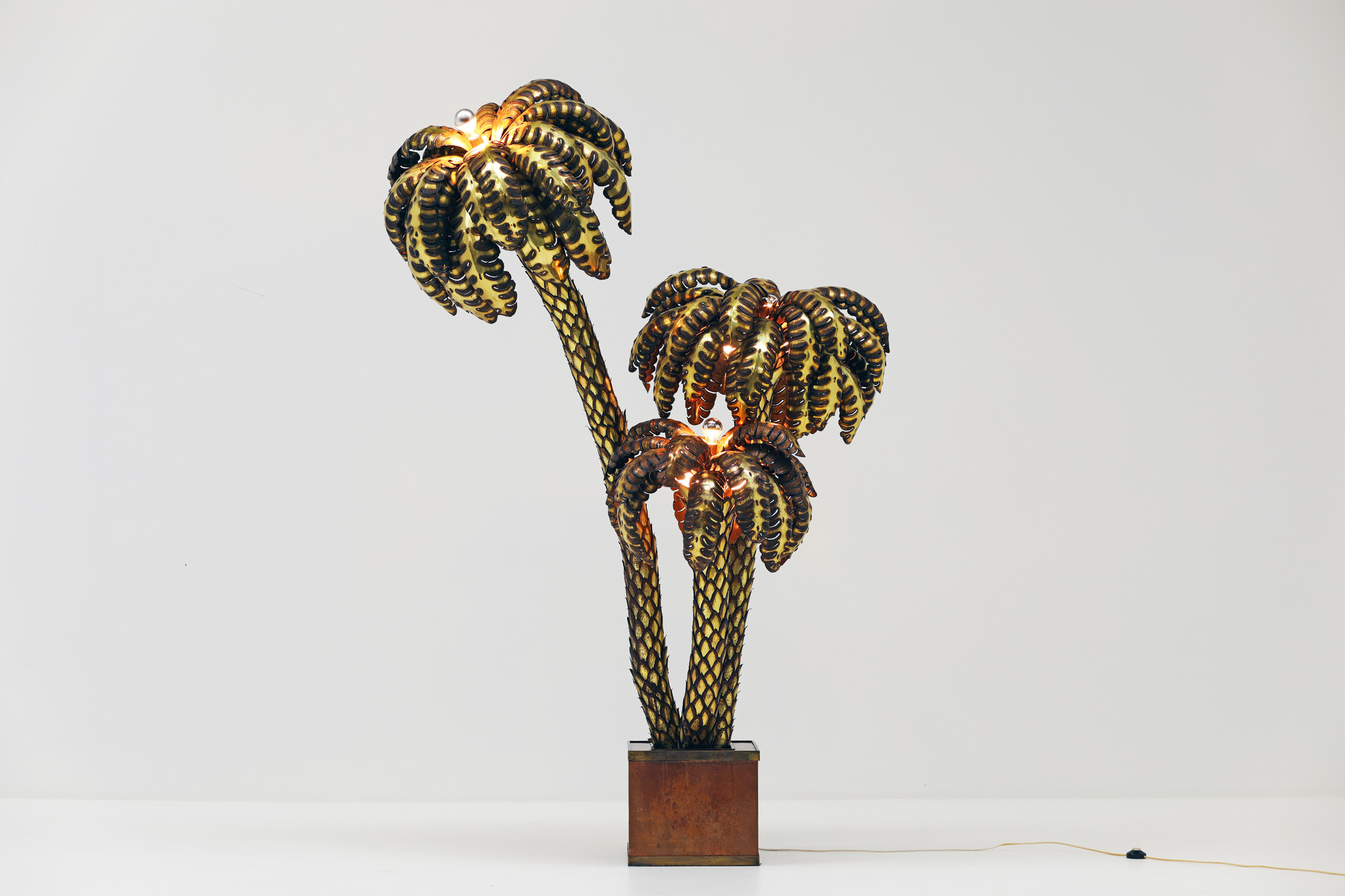 XXL Maison Jansen palm tree lamp