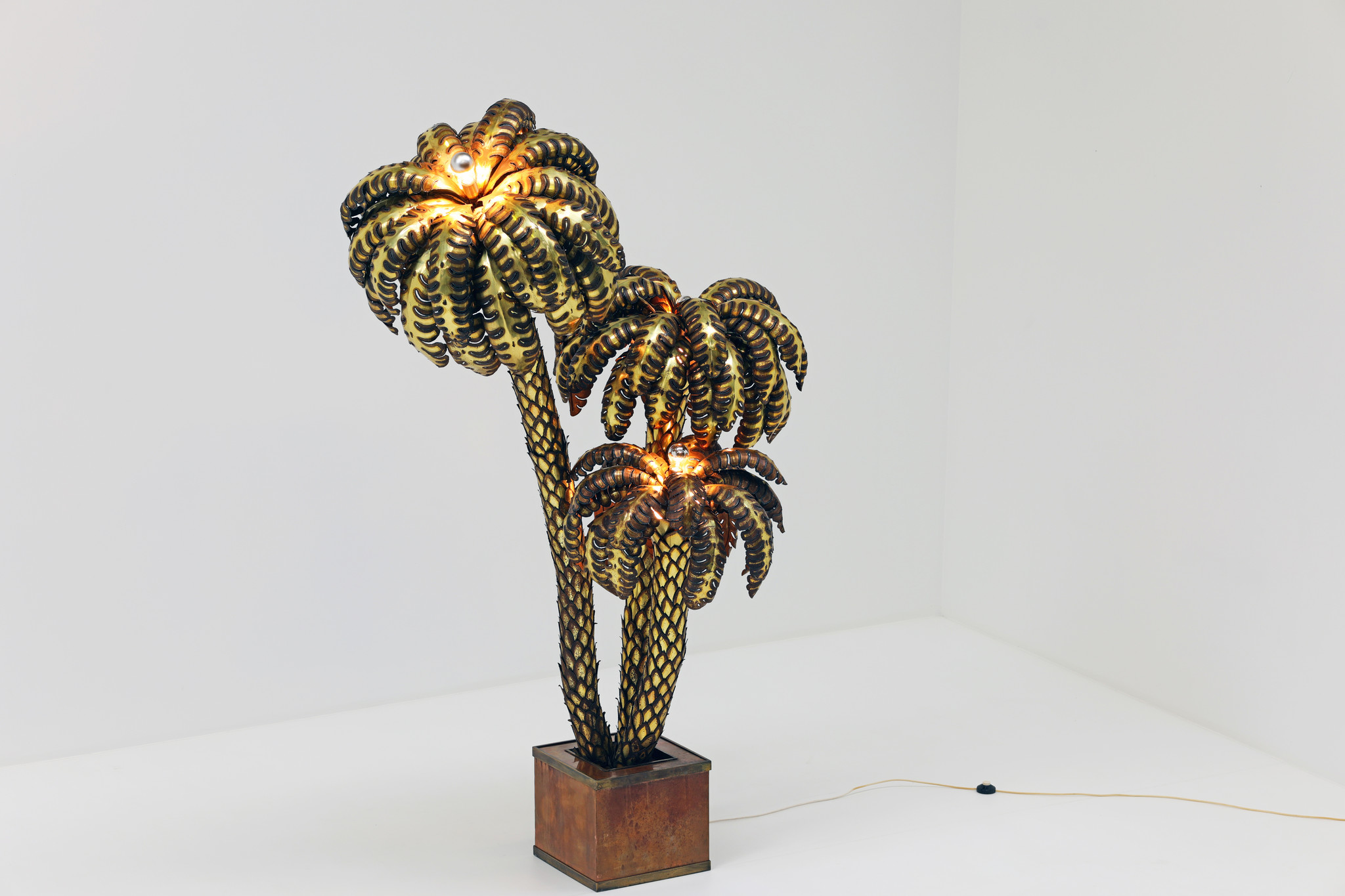 XXL Maison Jansen palm tree lamp