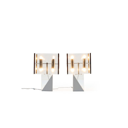 Pair of plexi table lamps