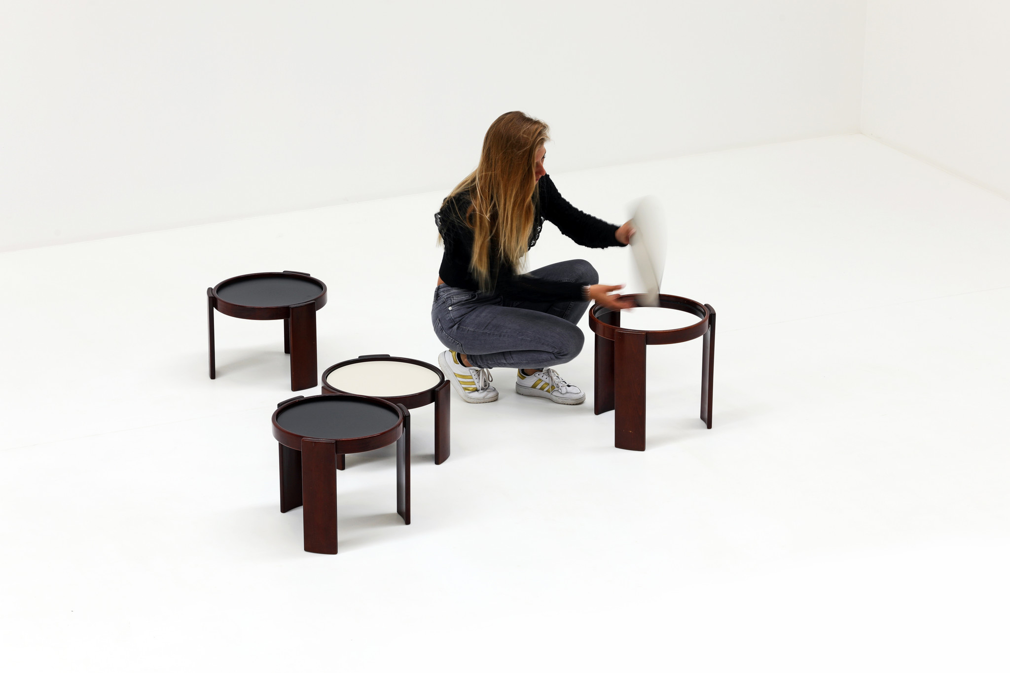 SET DE TABLE BASSE GIANFRANCO FRATTINI POUR CASSINA, 1966