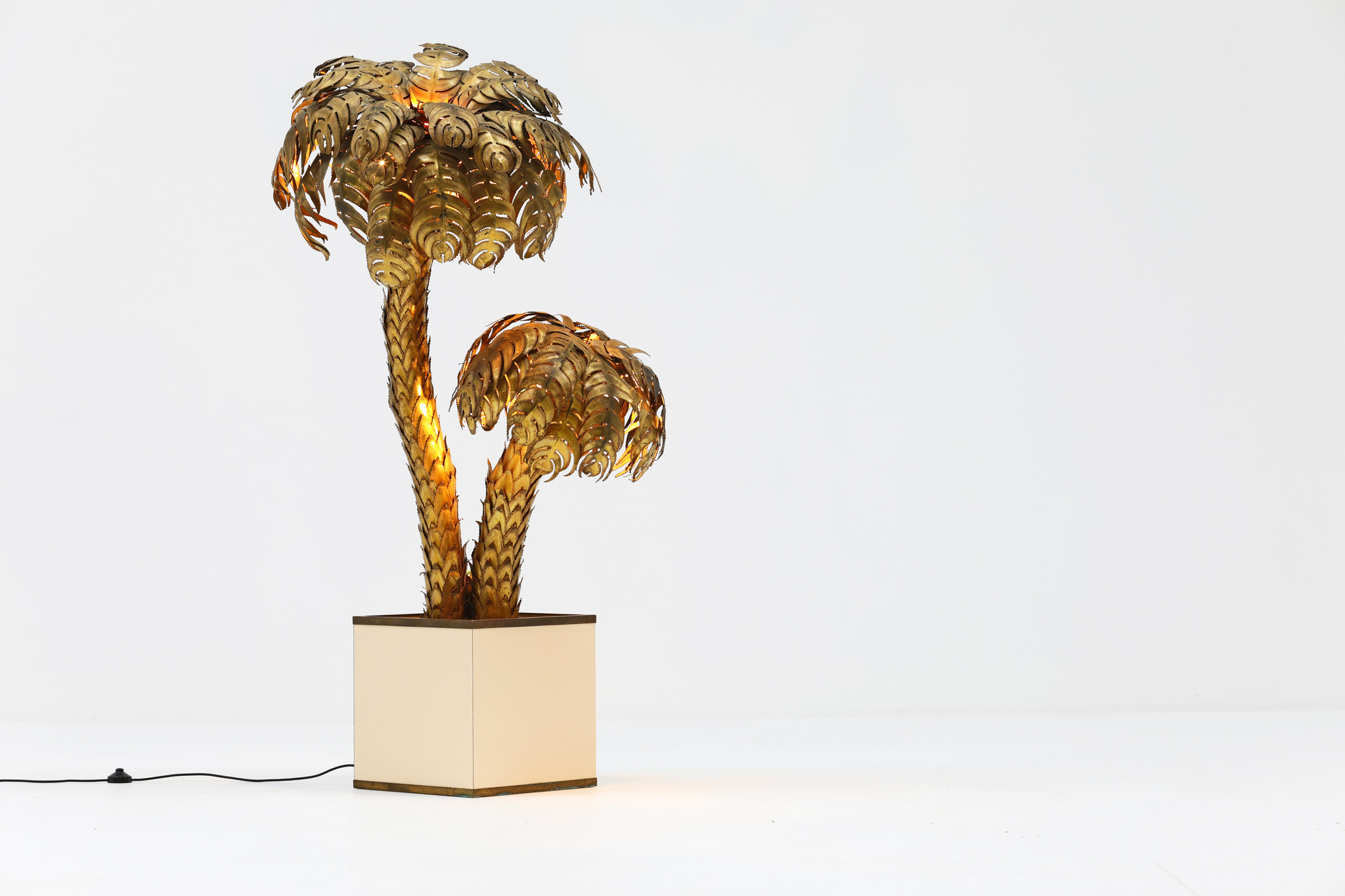 Original Maison Jansen palm lamp, 1970s