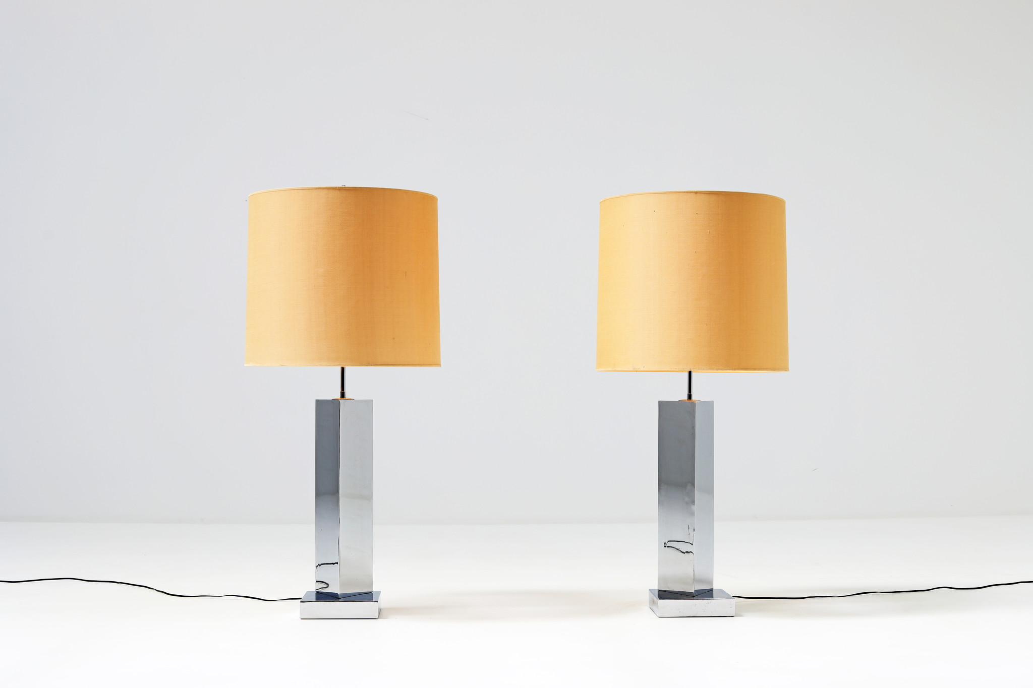 Pair of XXL table lamps by Belgo Chrome, 1970's