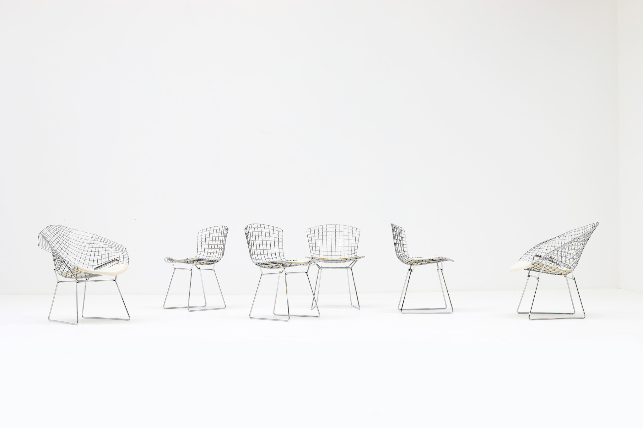 Set Side Chairs ontworpen door Harry Bertoia voor Knoll, 1950's