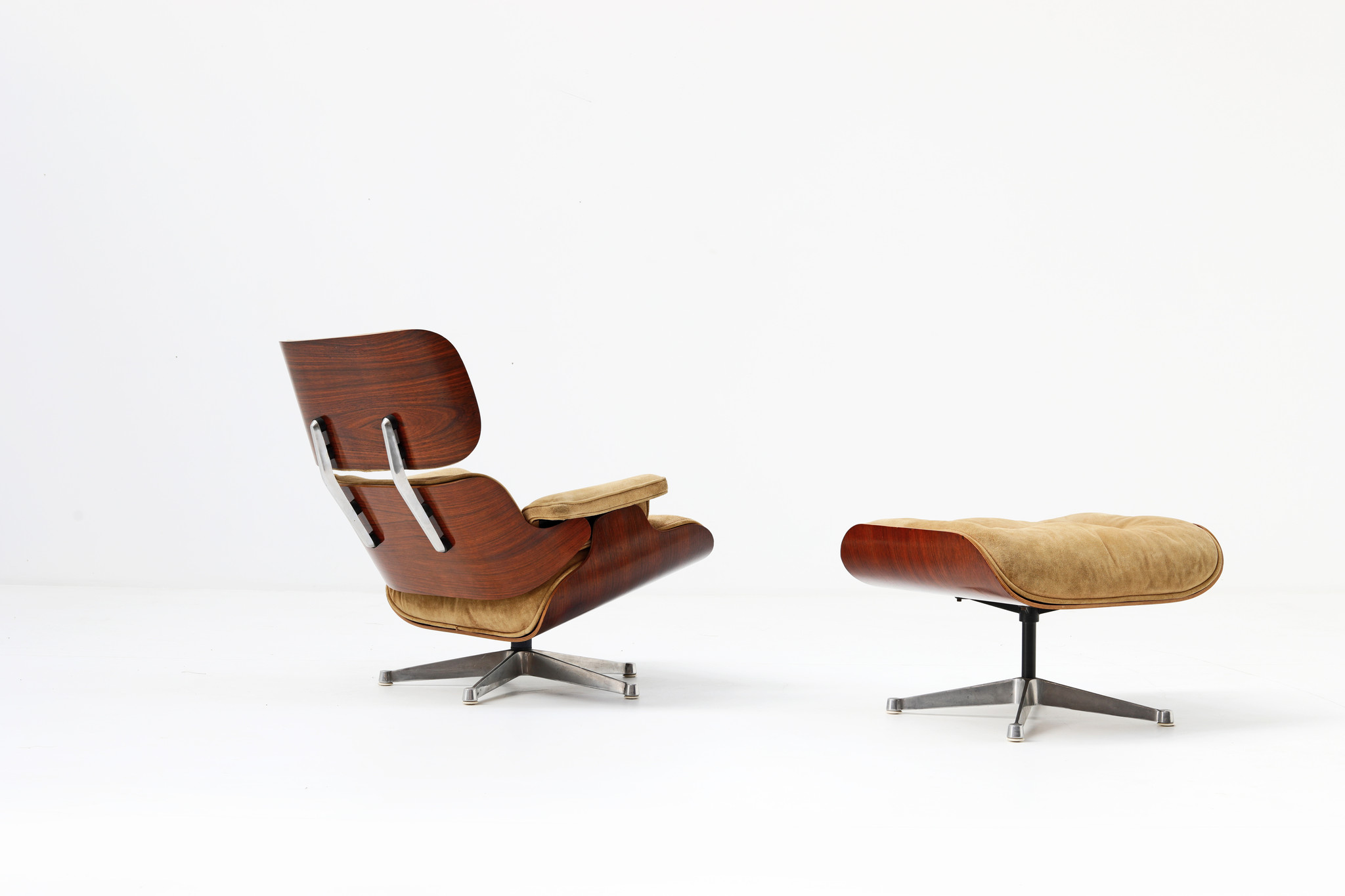 Fauteuil lounge vintage Eames en palissandre, 1950