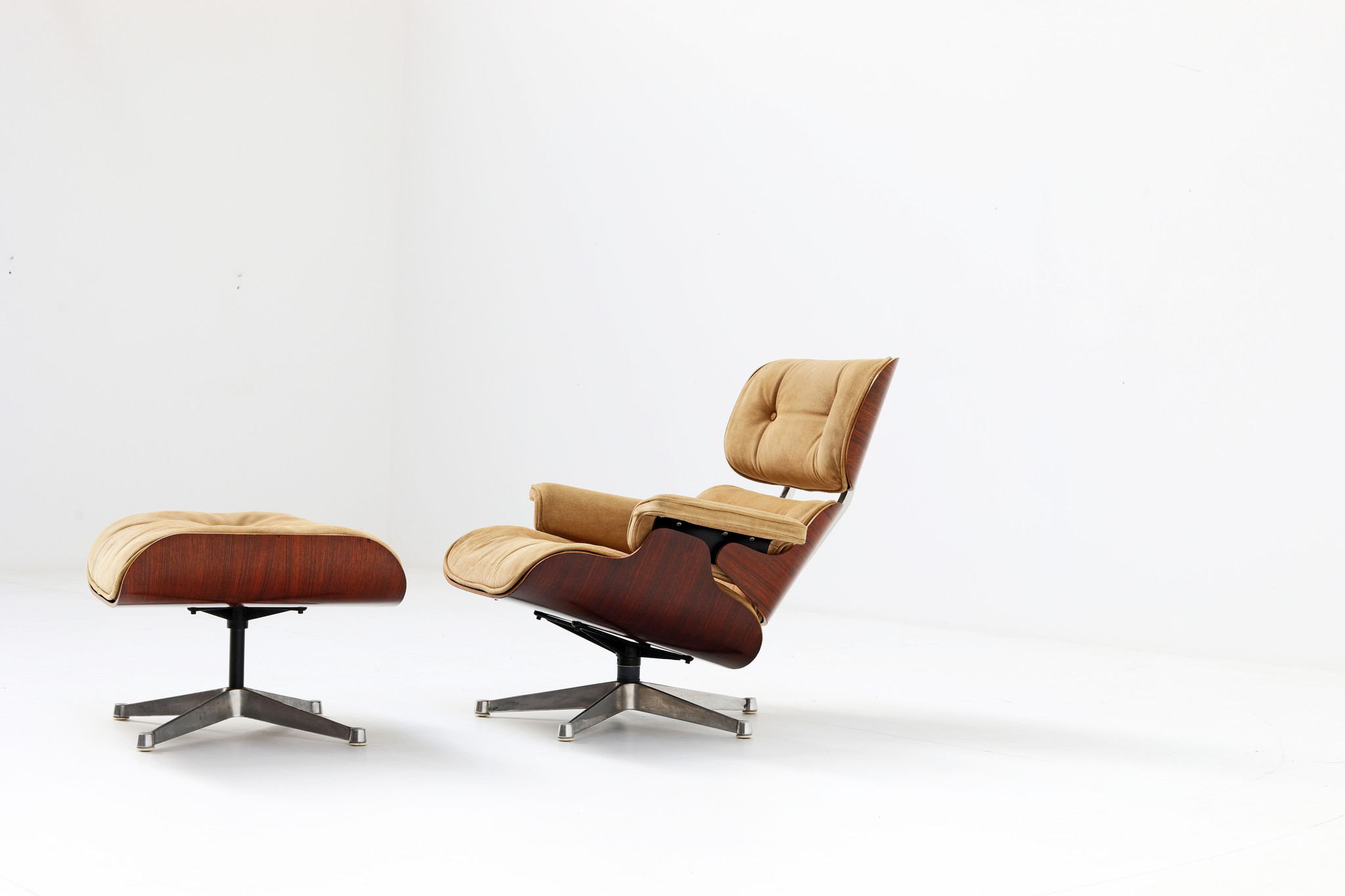 Fauteuil lounge vintage Eames en palissandre, 1950