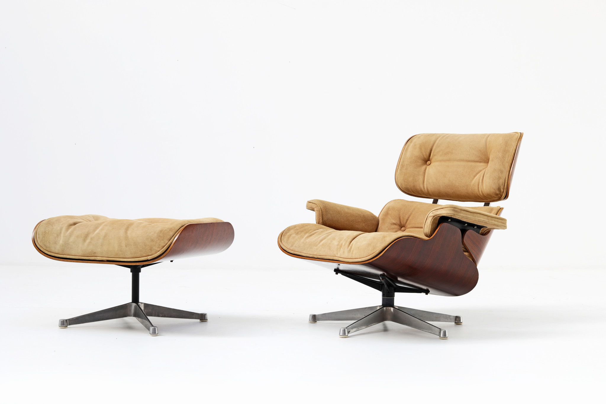 Fauteuil lounge vintage Eames en palissandre, 1950