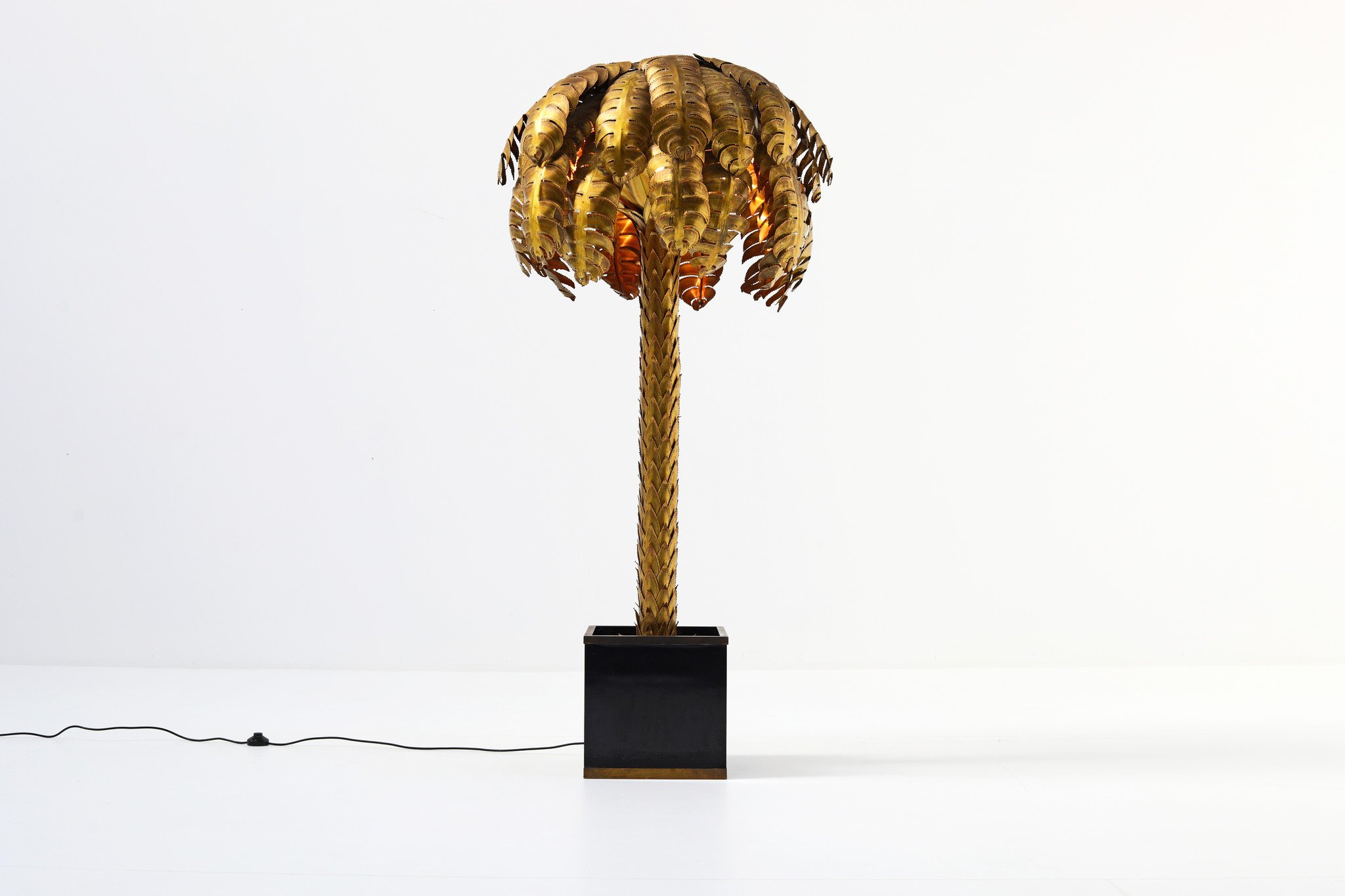 Large Maison Jansen palm tree lamp, 1970s