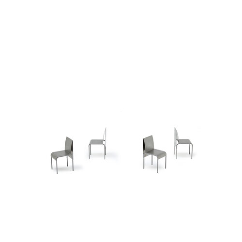 Chaises de salle à manger en aluminium, années 1980