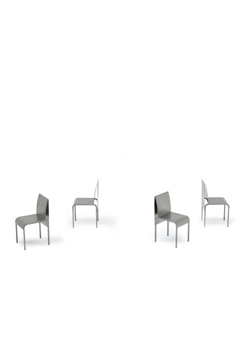 Chaises de salle à manger en aluminium, années 1980