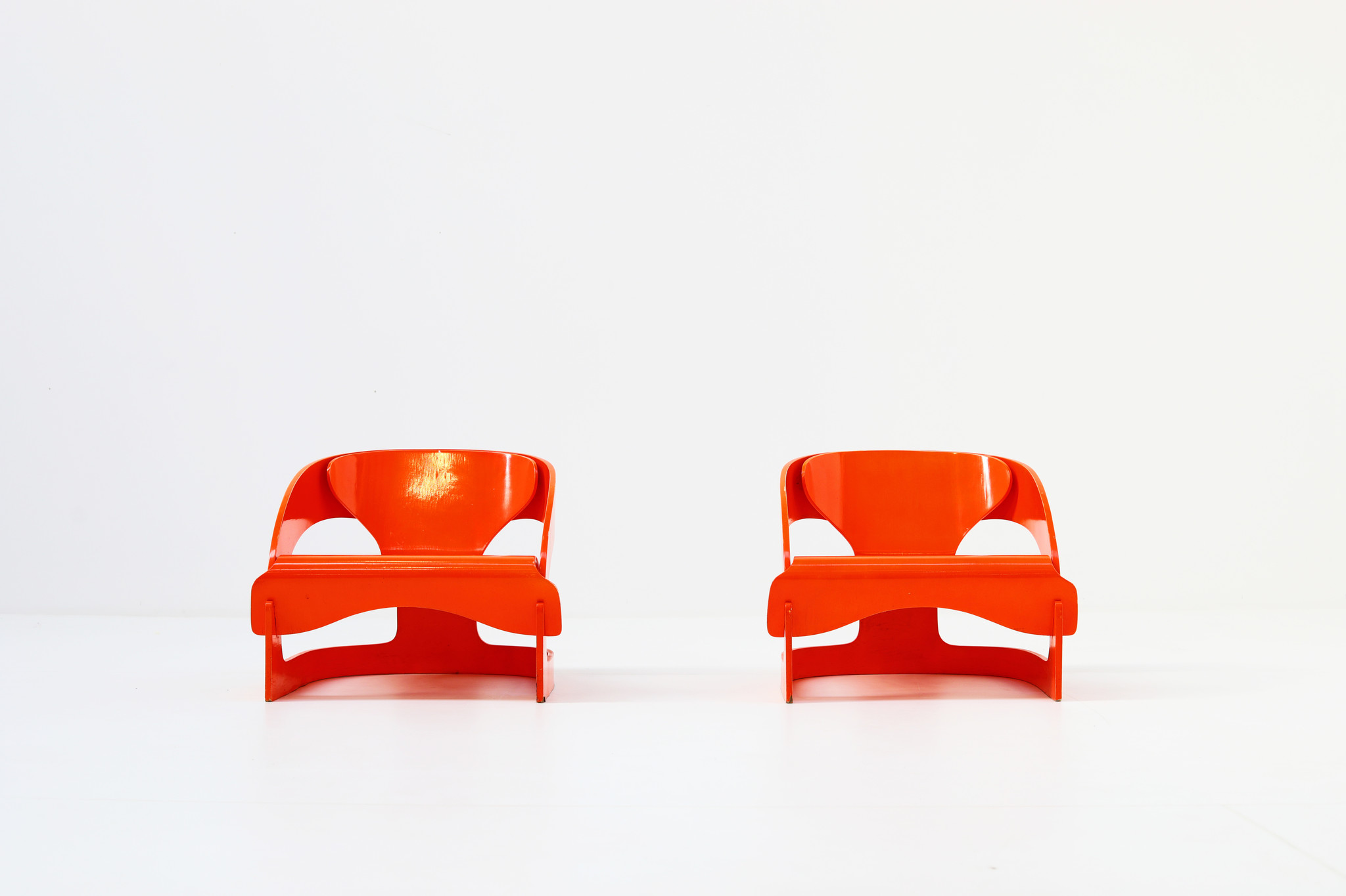 Set Joe Colombo 4801 Lounge Chairs by Kartell, Italy, 1960s