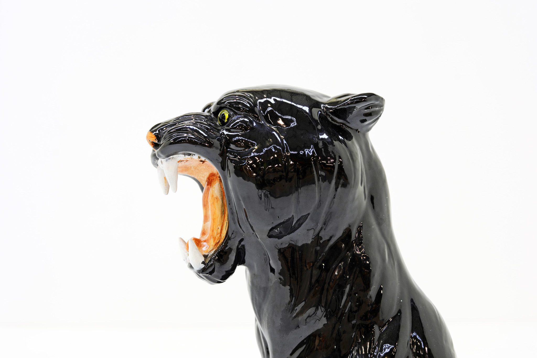 XXL Black ceramic panther, 1970's