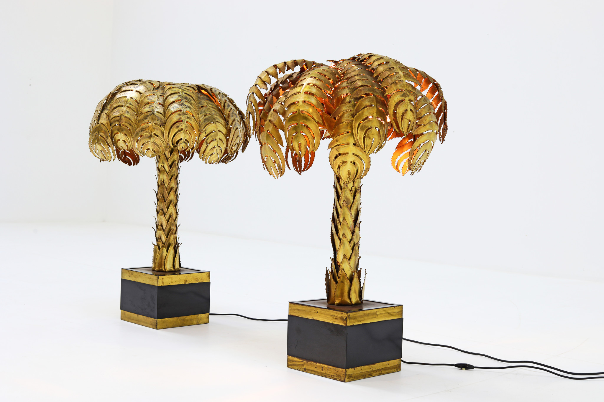 Original Maison Jansen palm lamp, 1980s