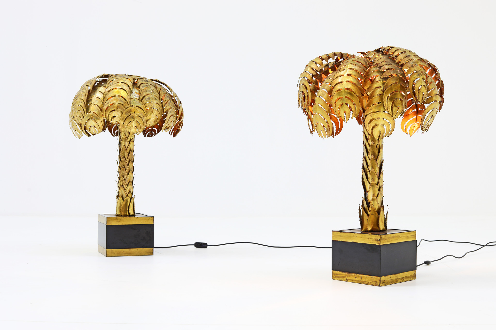 Original Maison Jansen palm lamp, 1980s