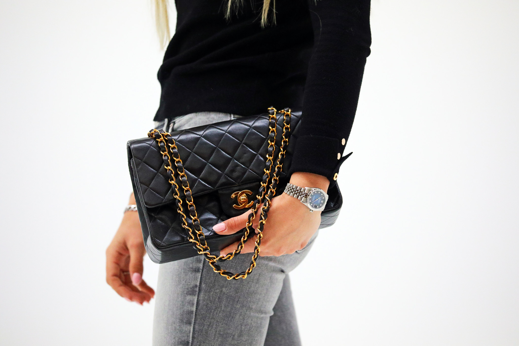Vintage Chanel small double flap bag