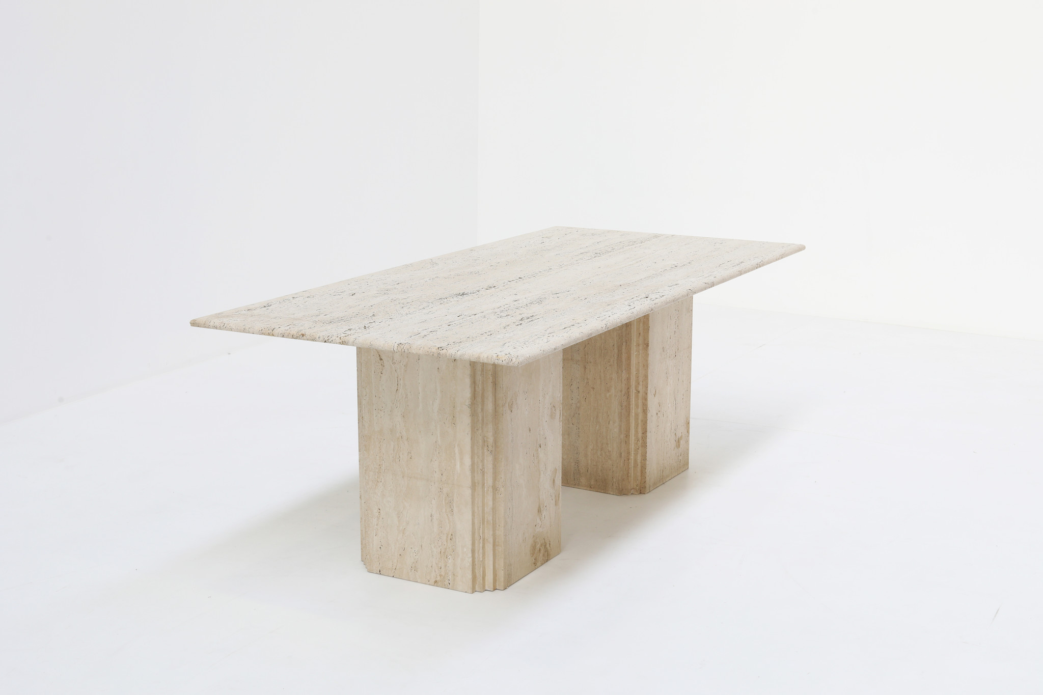 Vintage Travertine Dining Table, 1970s