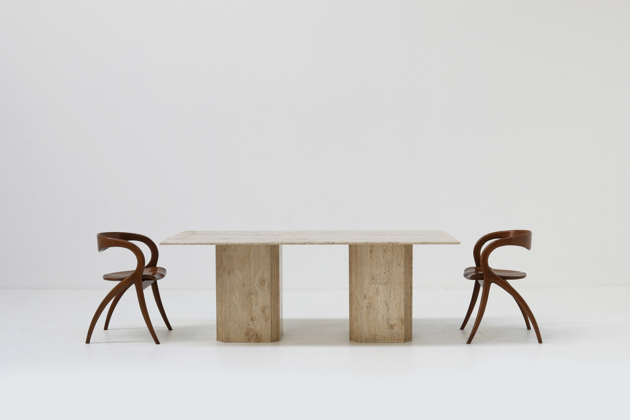 Vintage Travertine Dining Table, 1970s