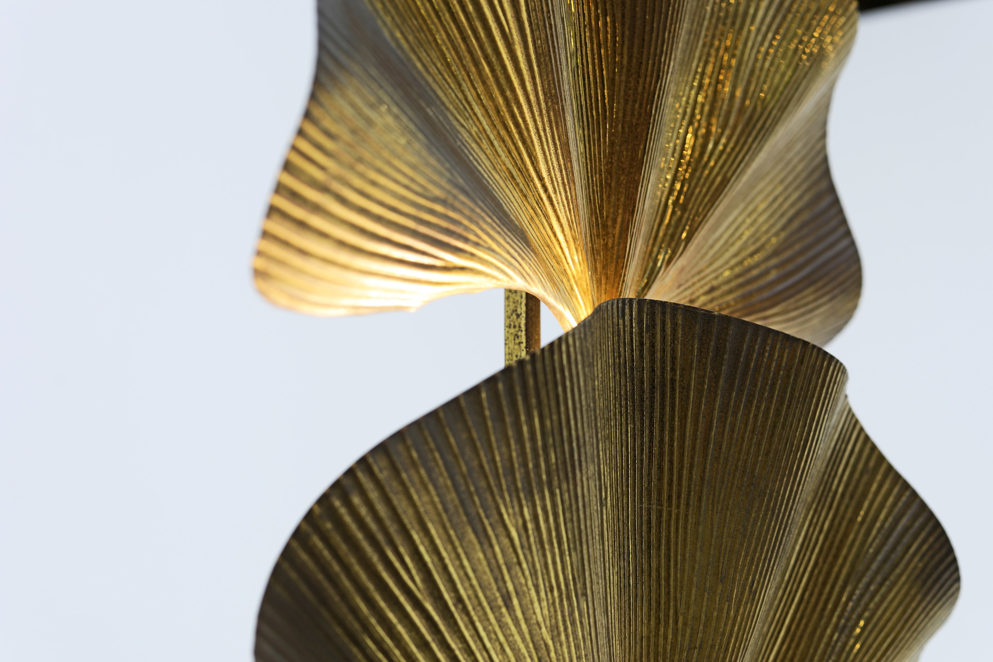 "Ginkgo" brass floor lamp by Tommaso Barbi, 1970's