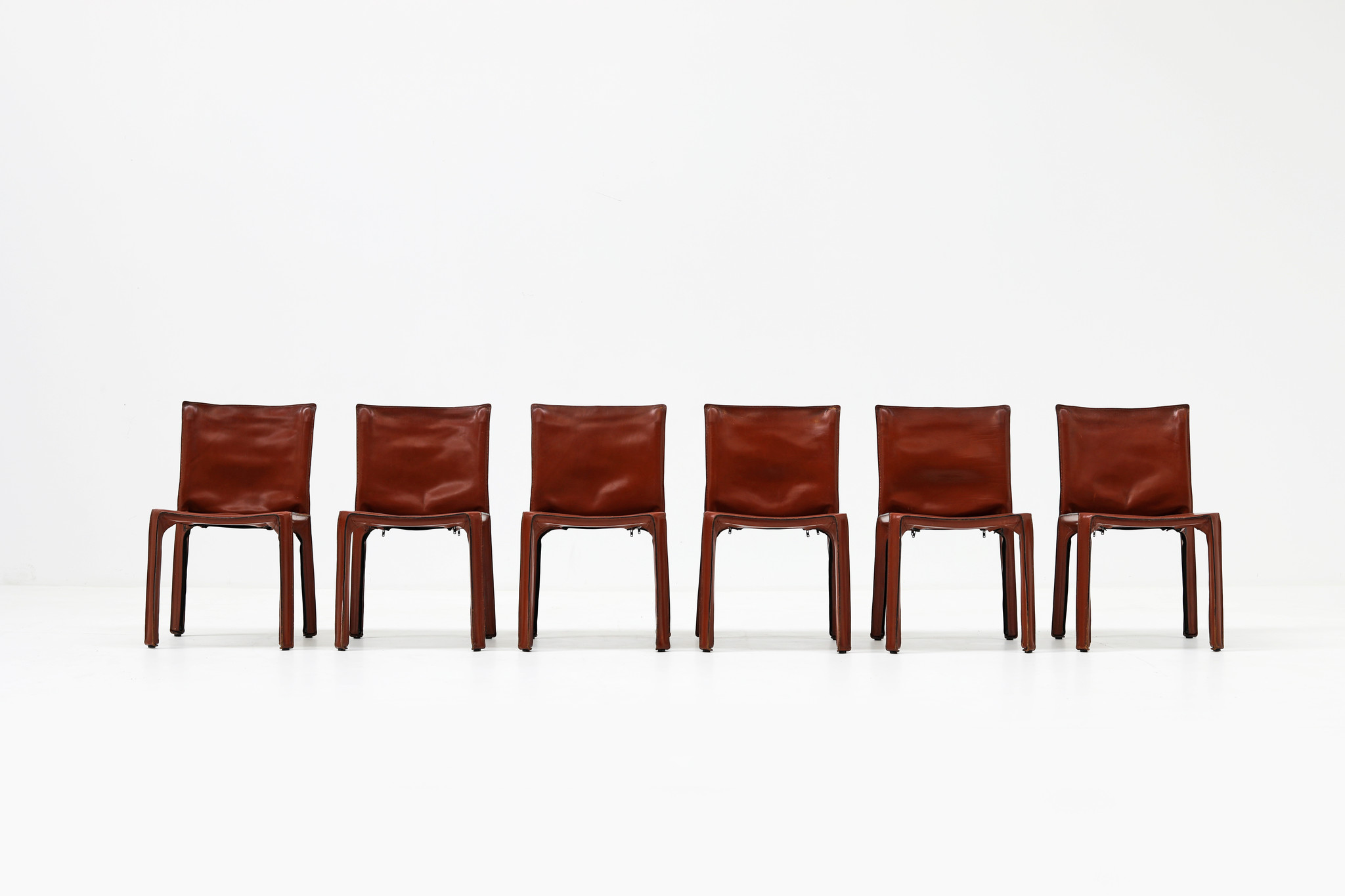 Cab 412 Chairs van Mario Bellini voor Cassina, 1980s