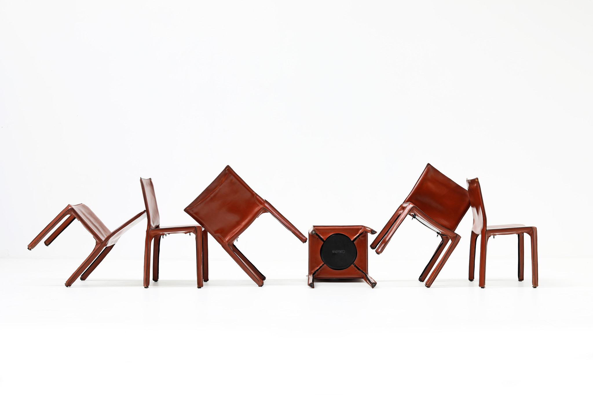 Chaises Cab 412 par Mario Bellini pour Cassina, 1980s