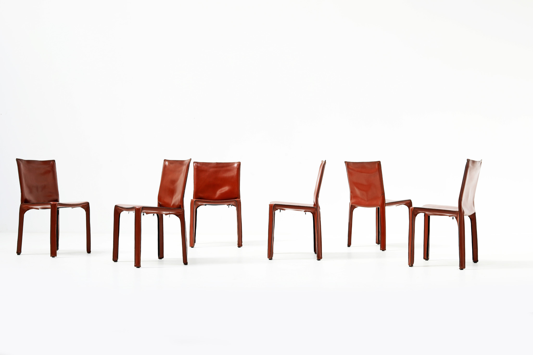 Chaises Cab 412 par Mario Bellini pour Cassina, 1980s