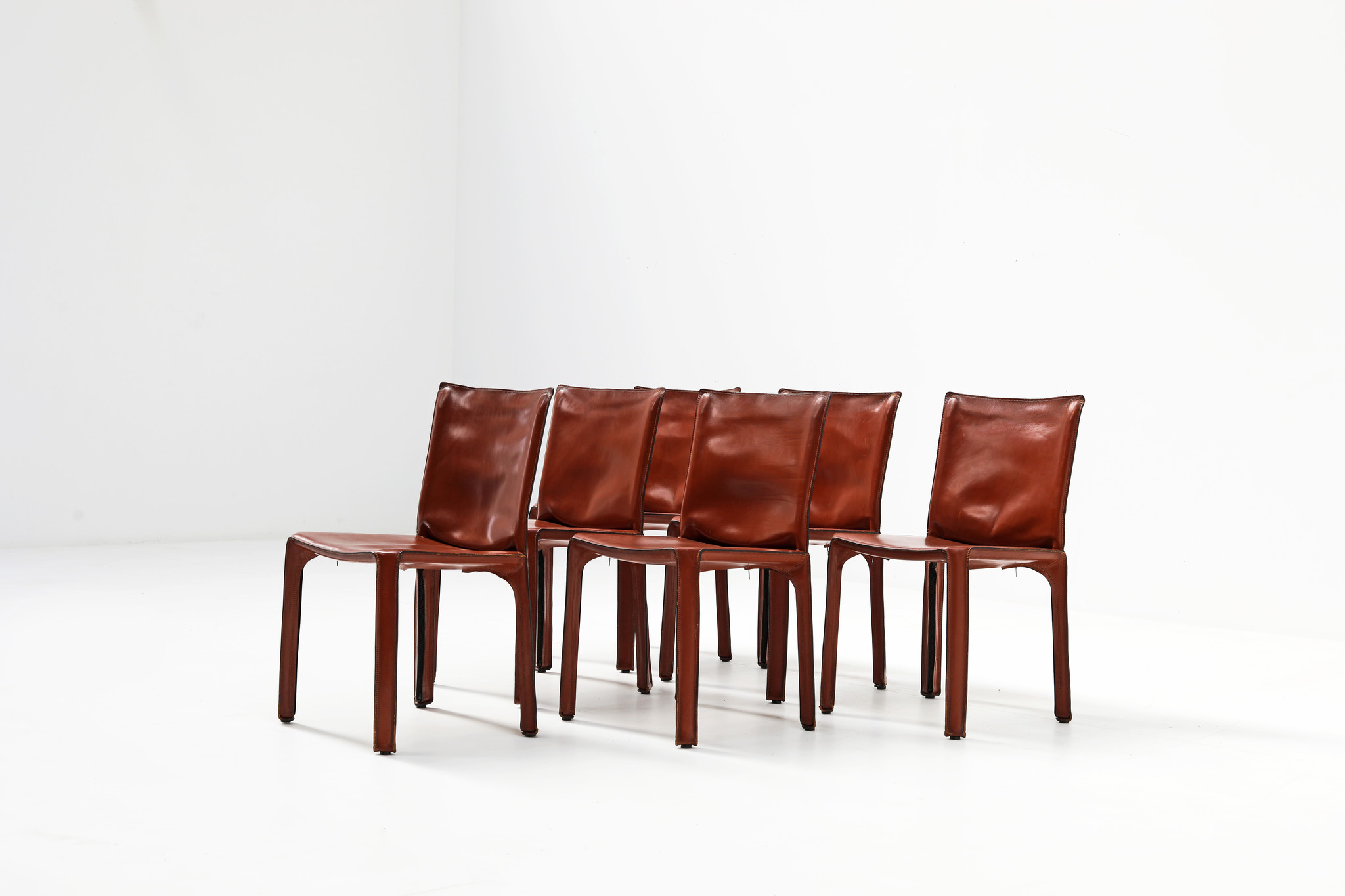 Cab 412 Chairs van Mario Bellini voor Cassina, 1980s