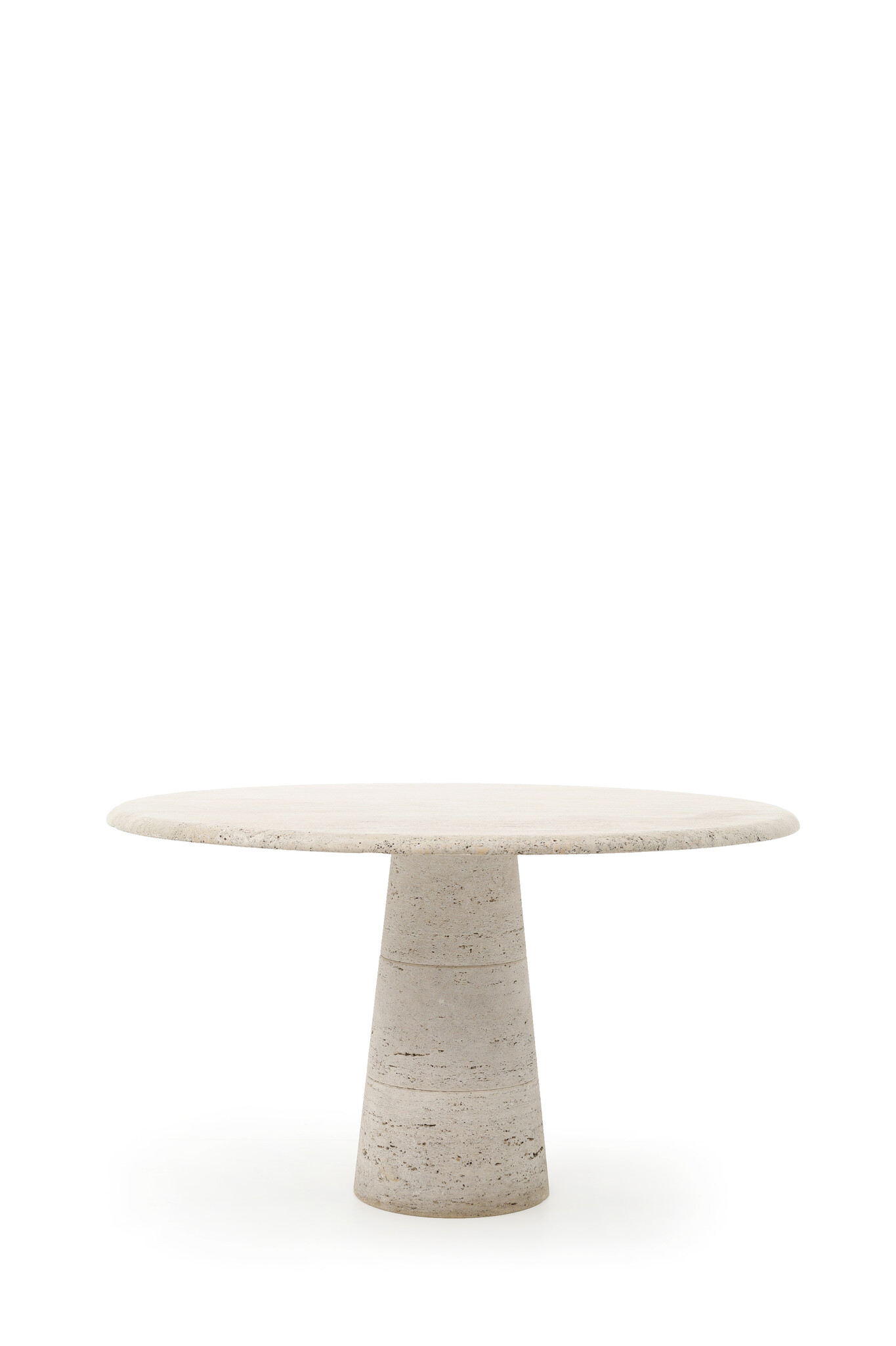 Round Travertine dining table, 1970s THE HOUSE OF WAUW