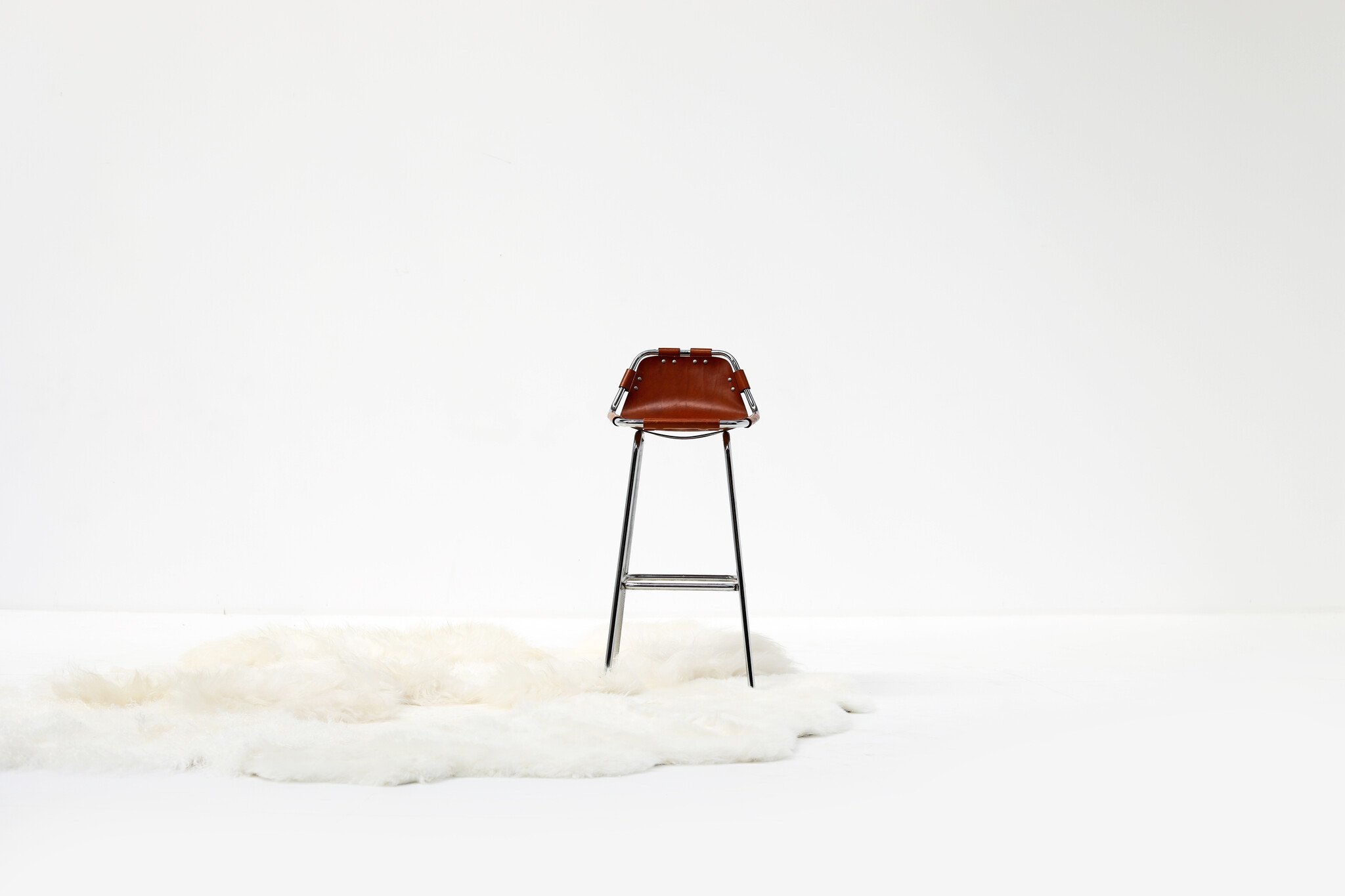 Vintage bar stool Les Arcs selected by Charlotte Perriand, 1960's