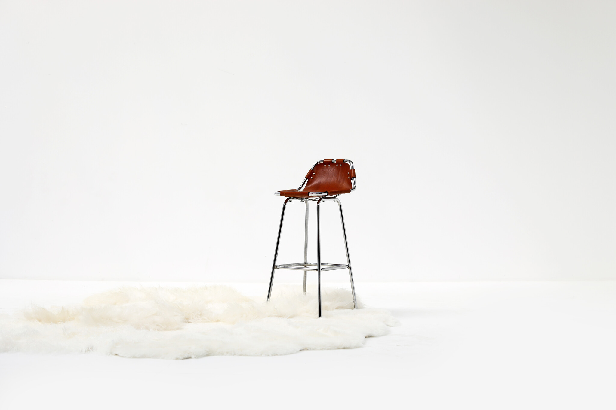 Tabouret de bar vintage Les Arcs sélectionné par Charlotte Perriand, 1960