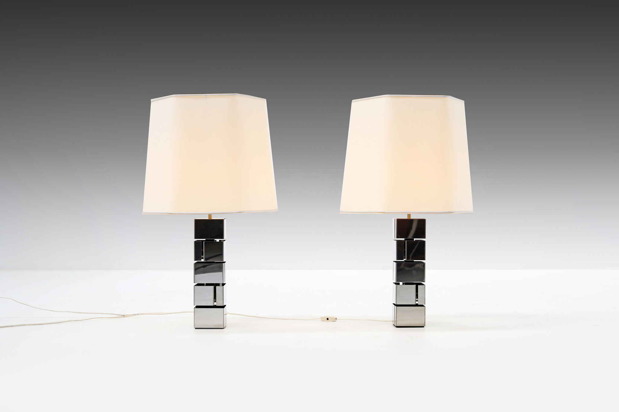 Set of 2 Curtis Jere table lamps, 1970's