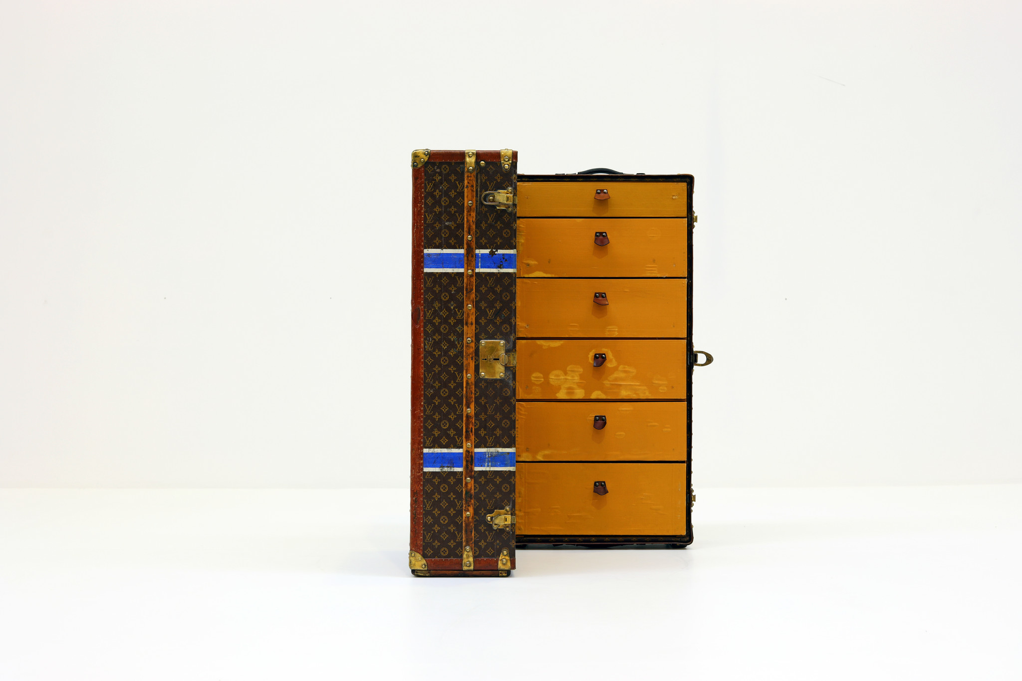 Leather Louis Vuitton wardrobe suitcase, 1920's - THE HOUSE OF WAUW