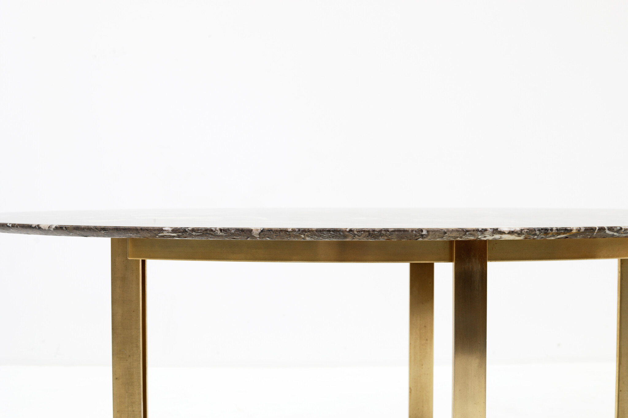 Table italienne en marbre marron, années 1970