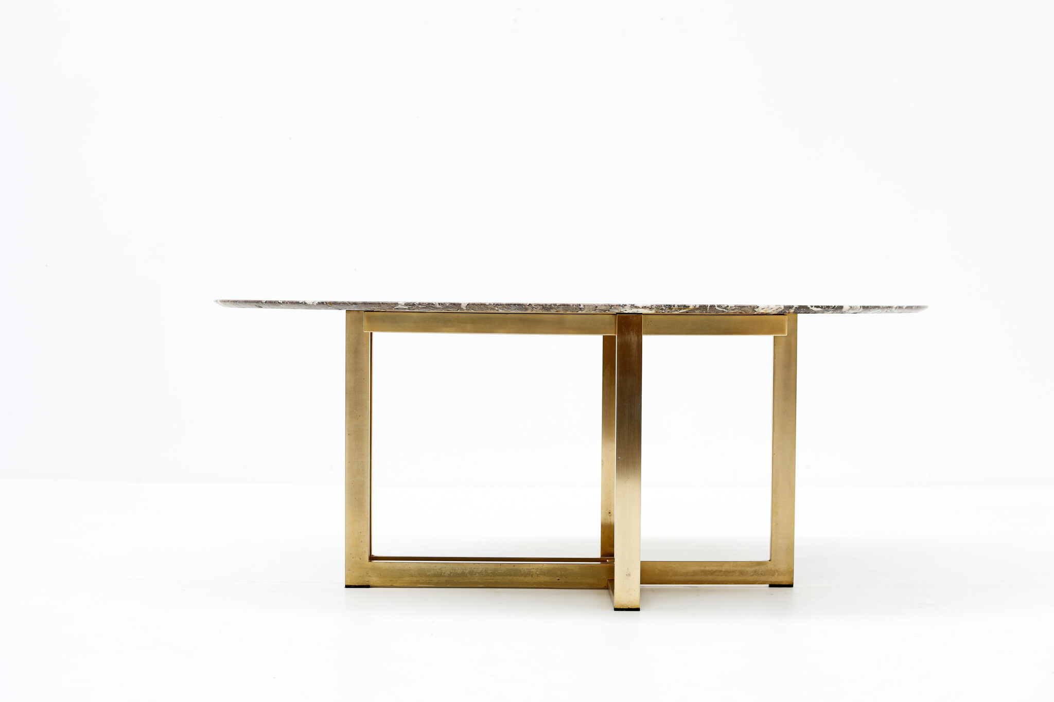 Table italienne en marbre marron, années 1970