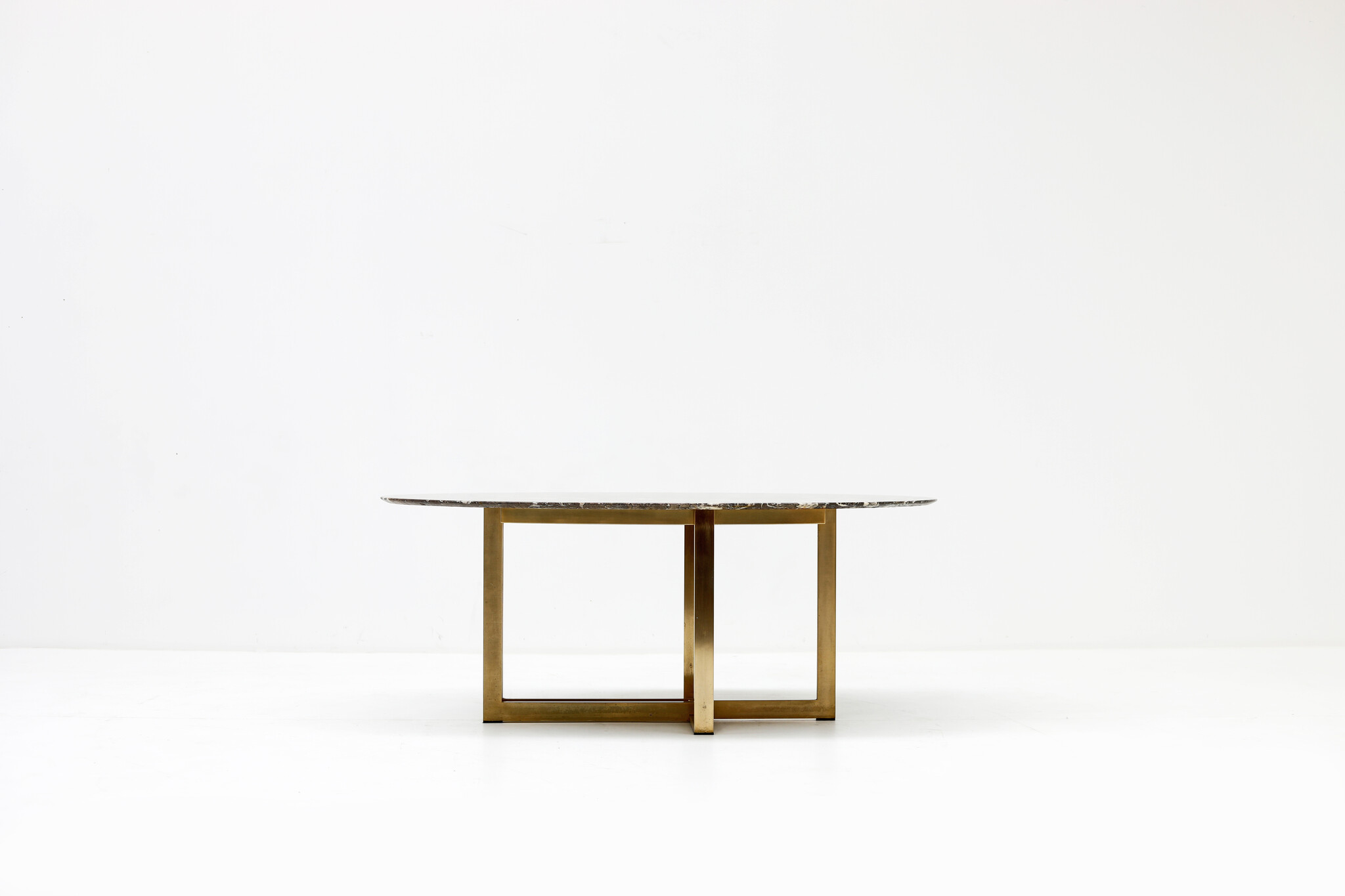 Italian brown marble table, 1970'S