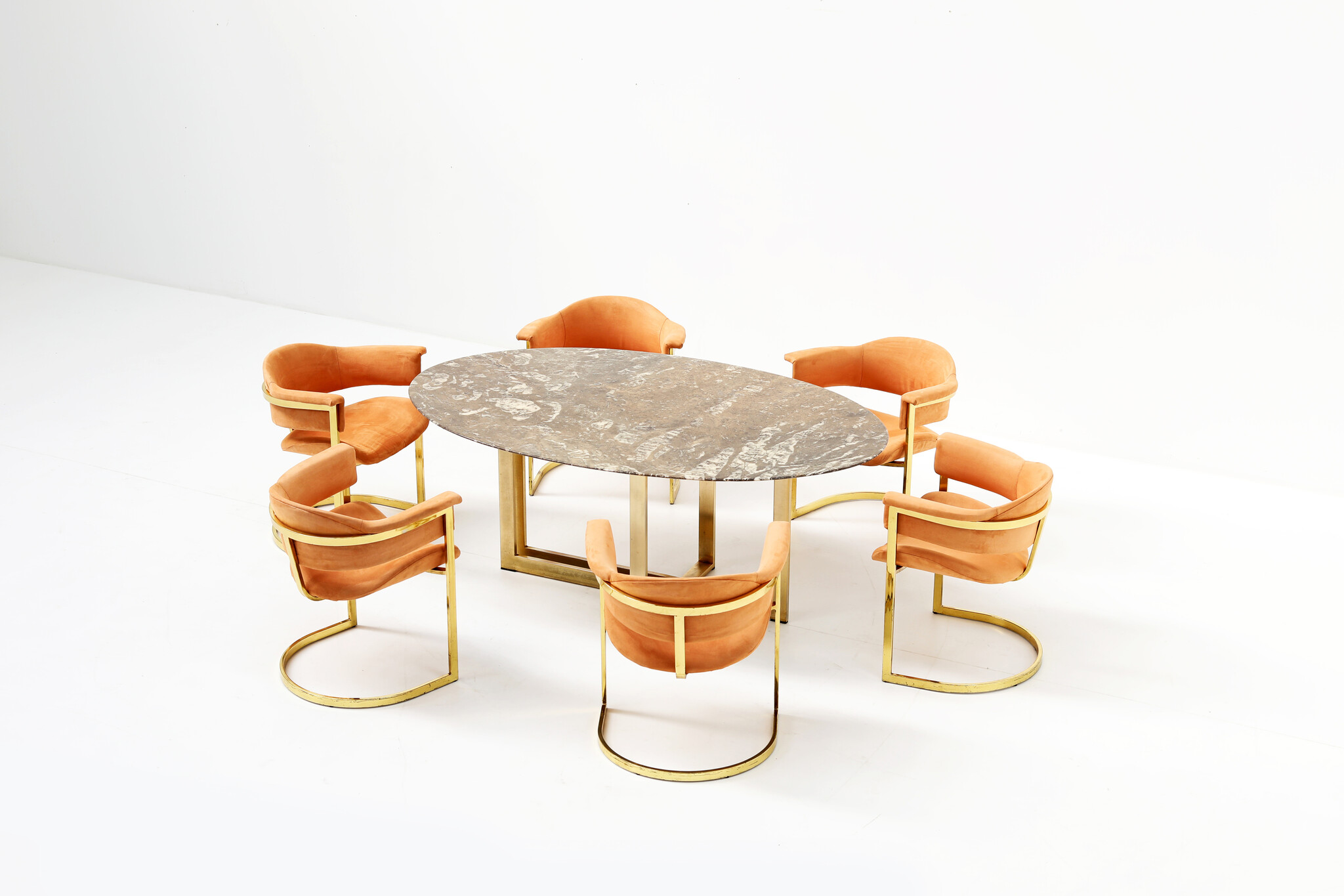 Italiaanse bruine marmeren tafel, 1970'S