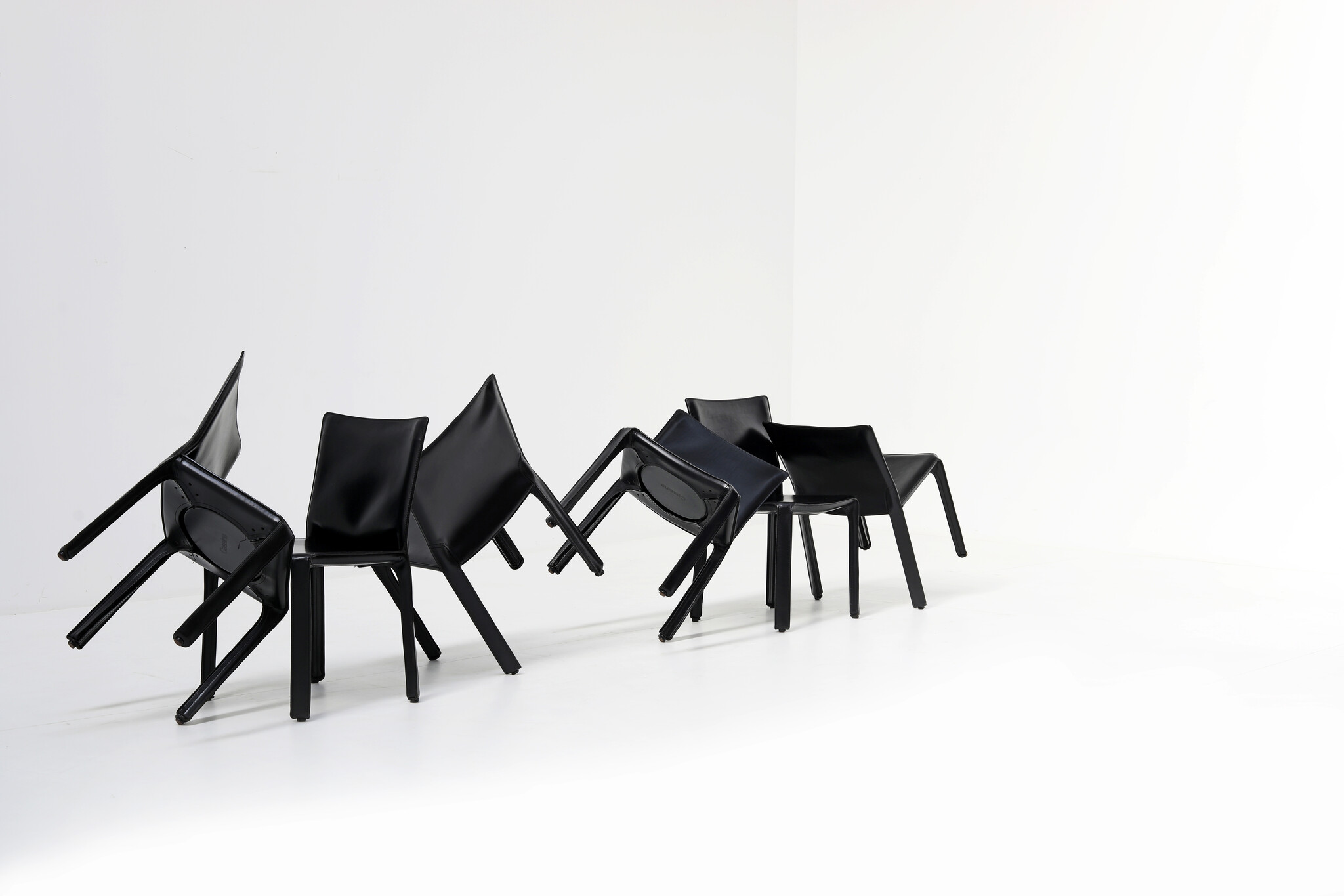 Cab 412 Chairs van Mario Bellini voor Cassina, 1980s