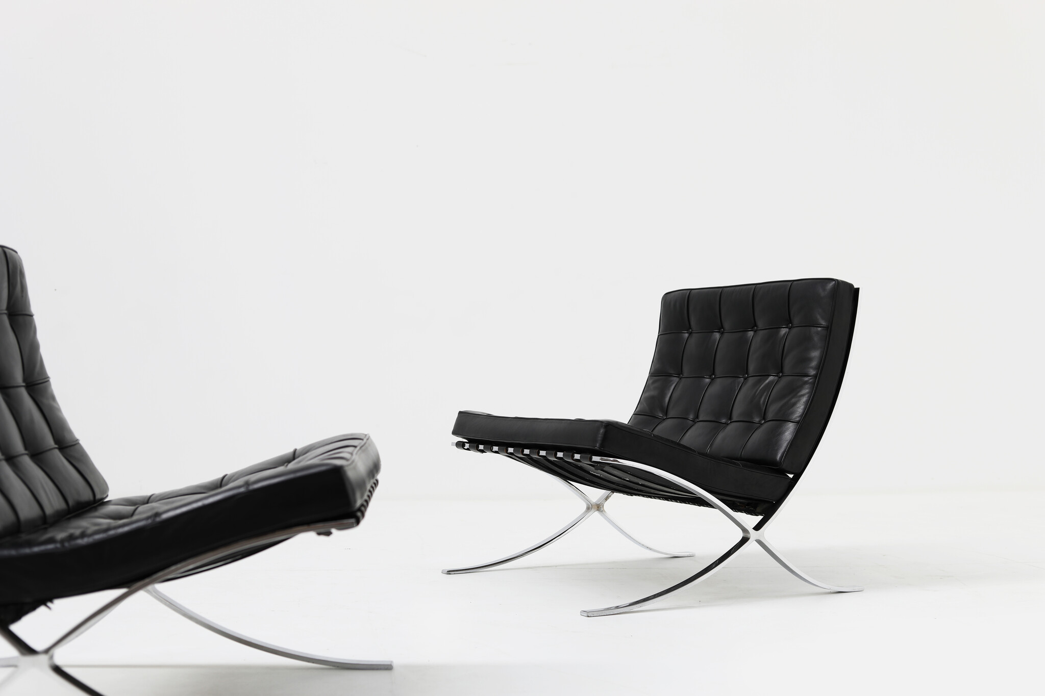 Pair of vintage Barcelona chairs by Ludwig Mies van der rohe