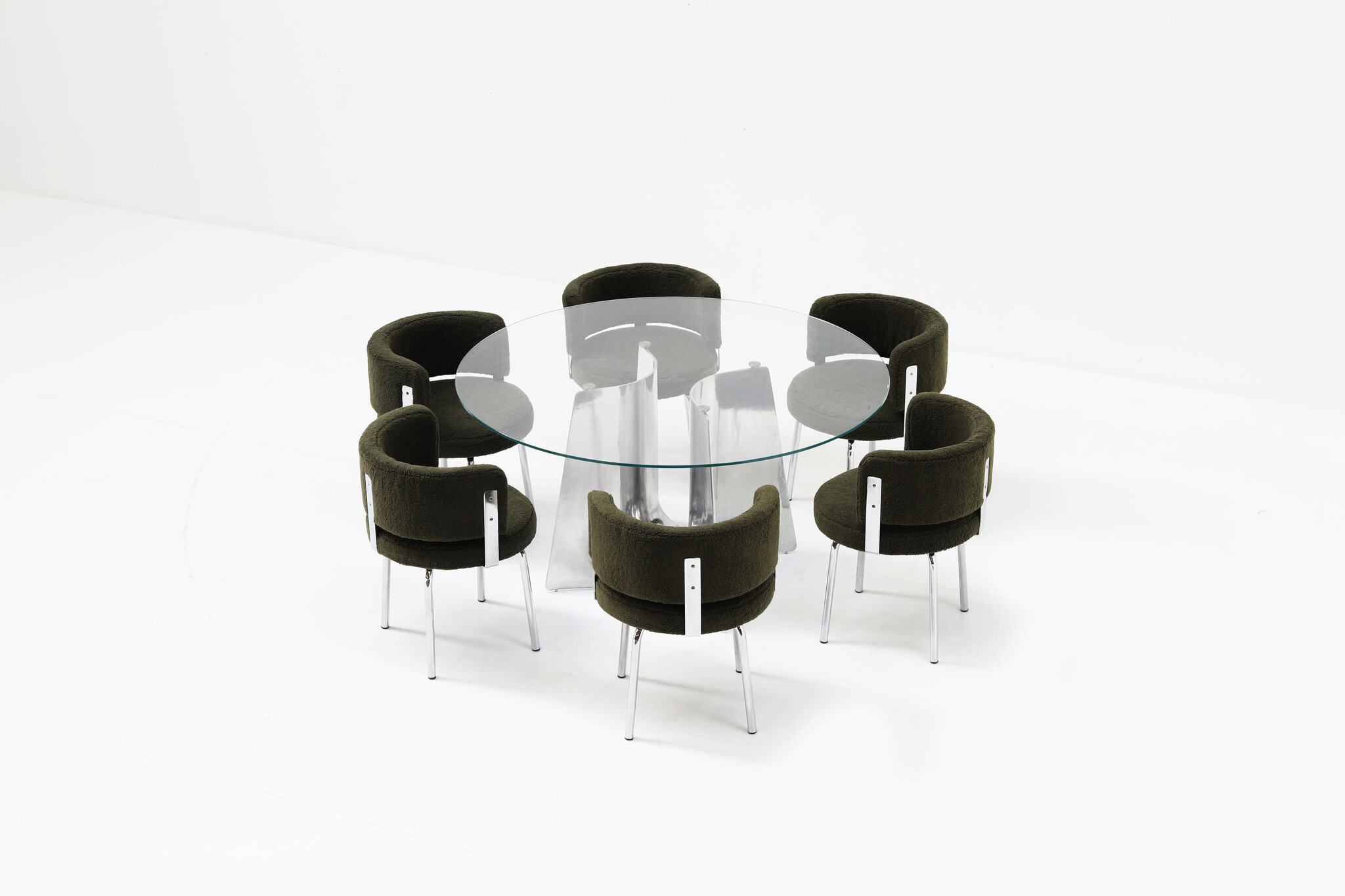 Baleri Italia Bentz aluminum table with glass top by Jeff Miller