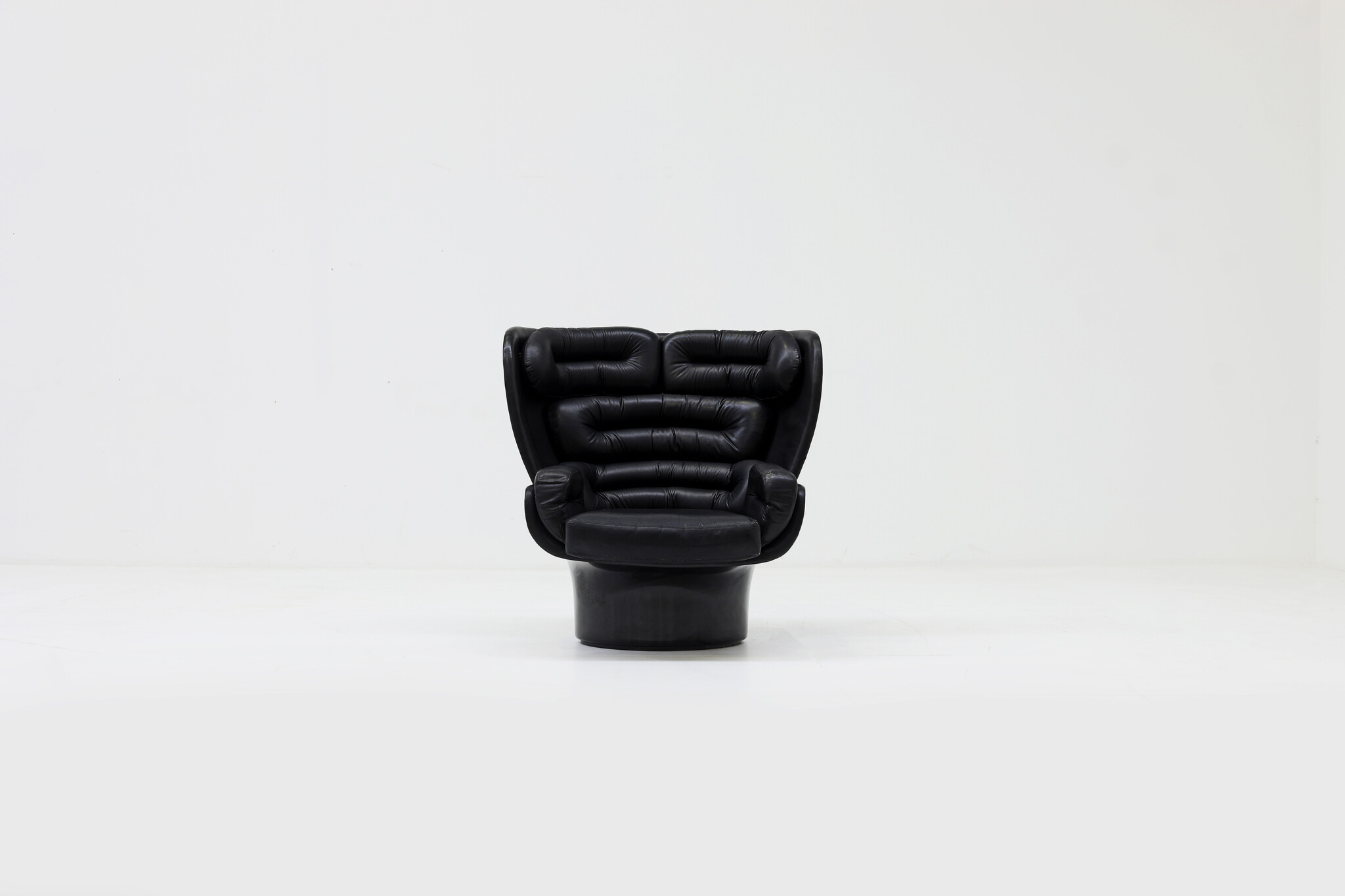 Zeldzame Full Black Edition Elda Chair ontworpen door Joe Colombo voor Comfort, 1963