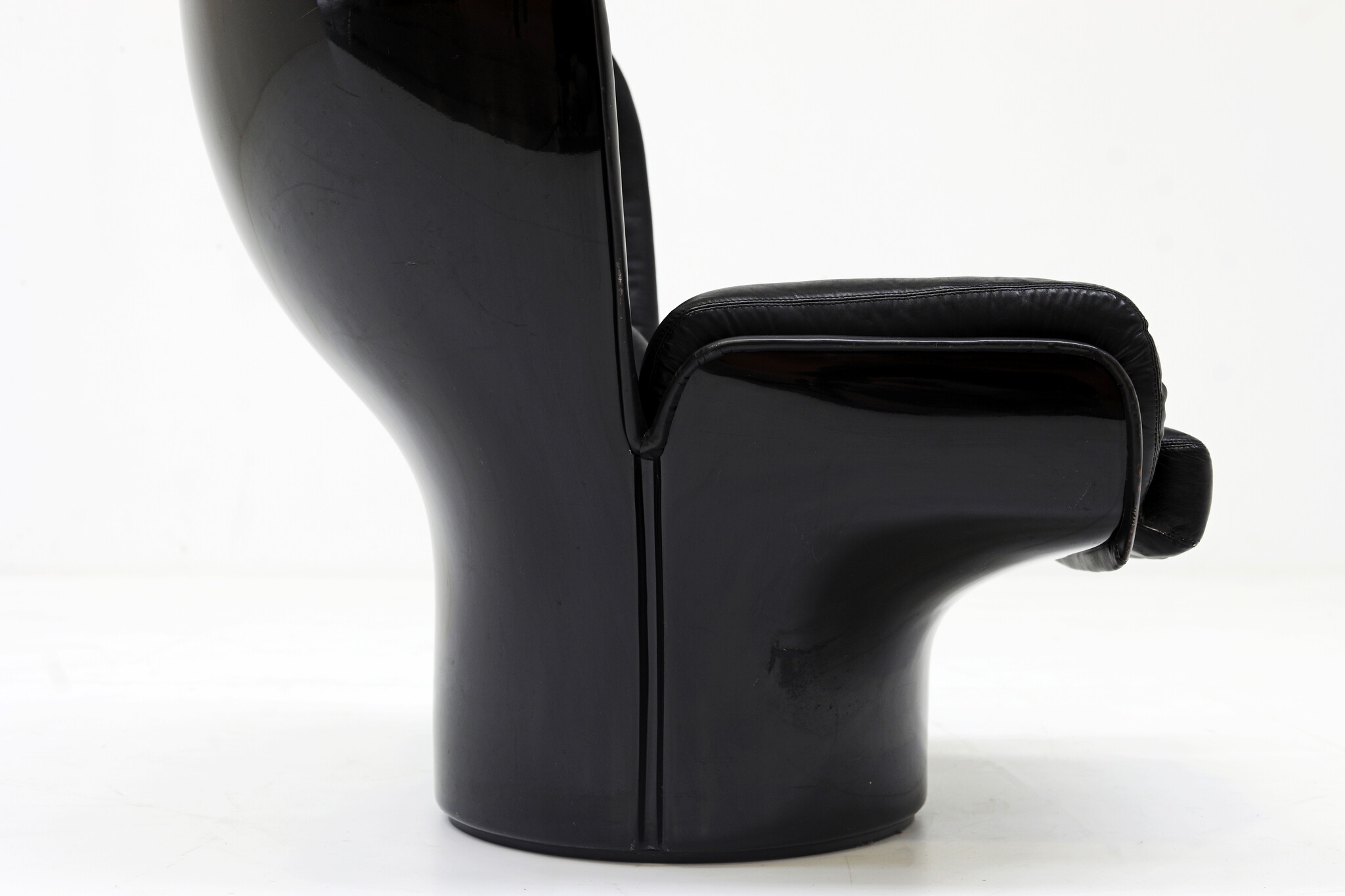 Zeldzame Full Black Edition Elda Chair ontworpen door Joe Colombo voor Comfort, 1963