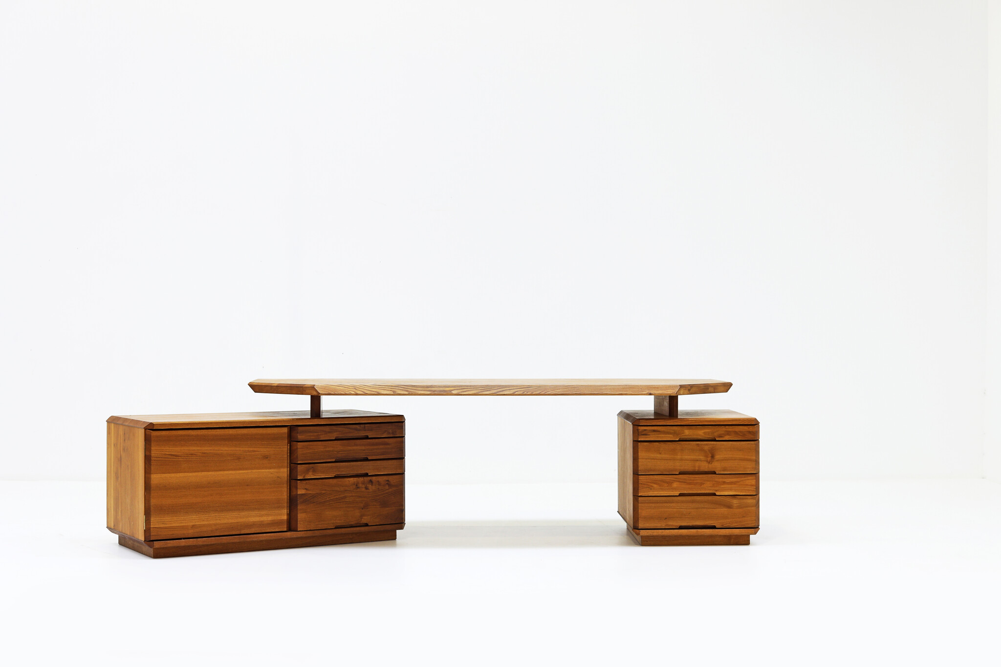 Pierre Chapo B40 desk in solid elm wood, 1960's