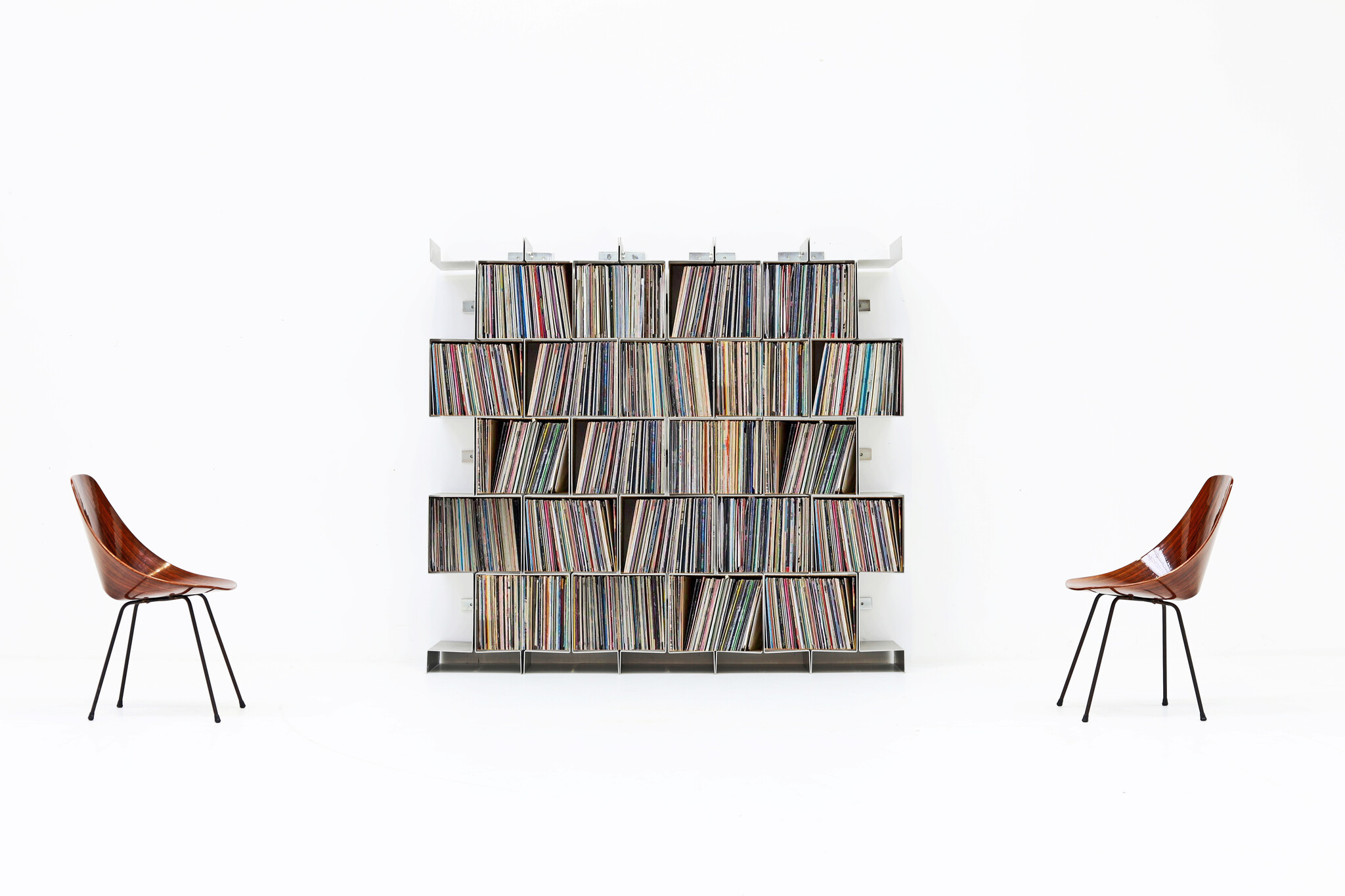 Aluminium boeken / vinyl kast