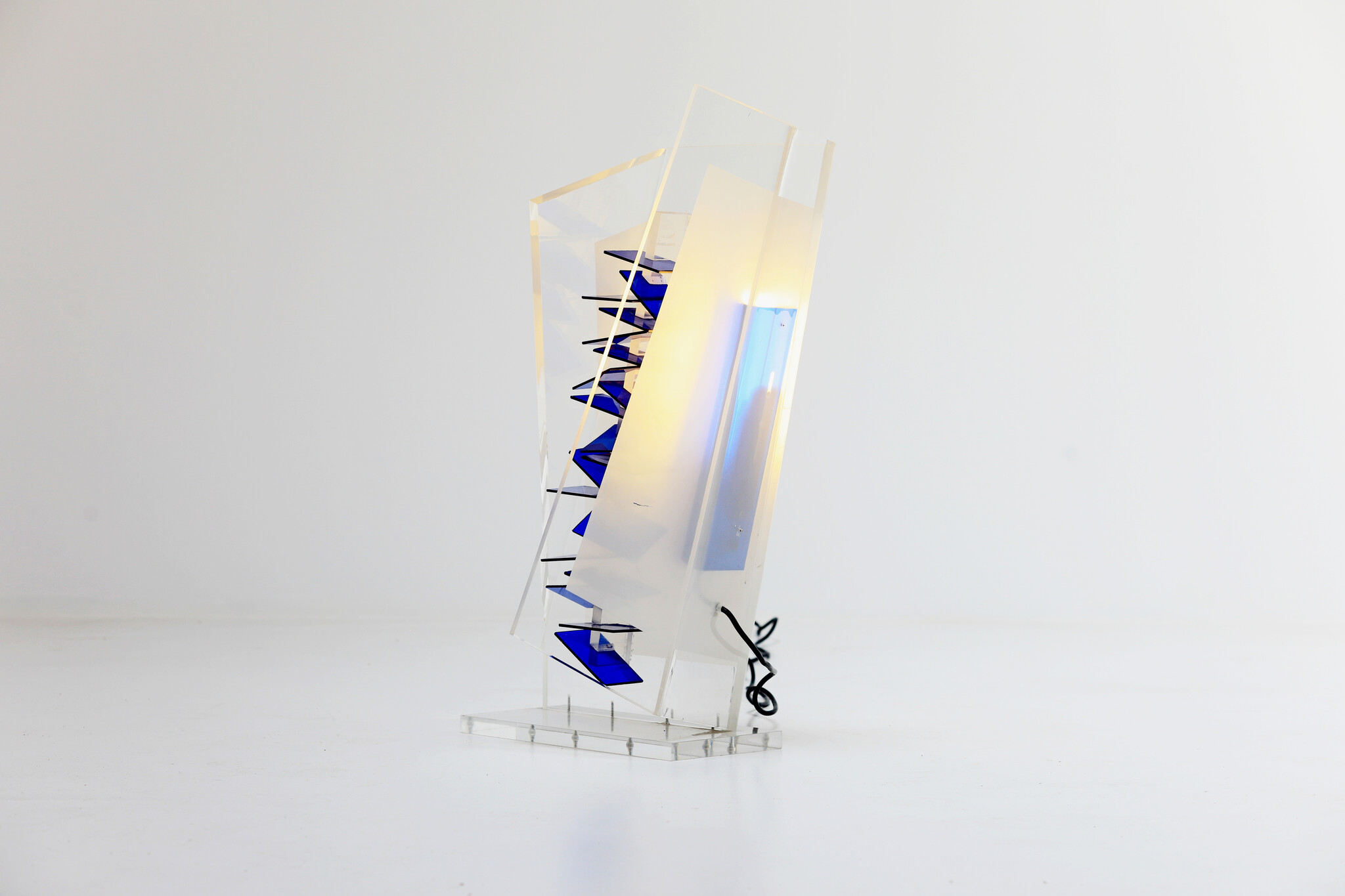 Plexiglass art lamp, 1980's