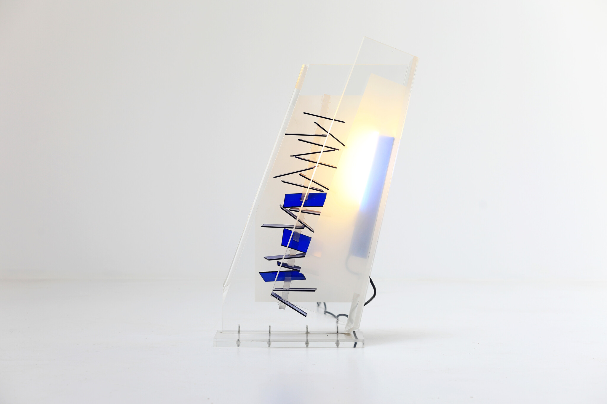 Plexiglass art lamp, 1980's