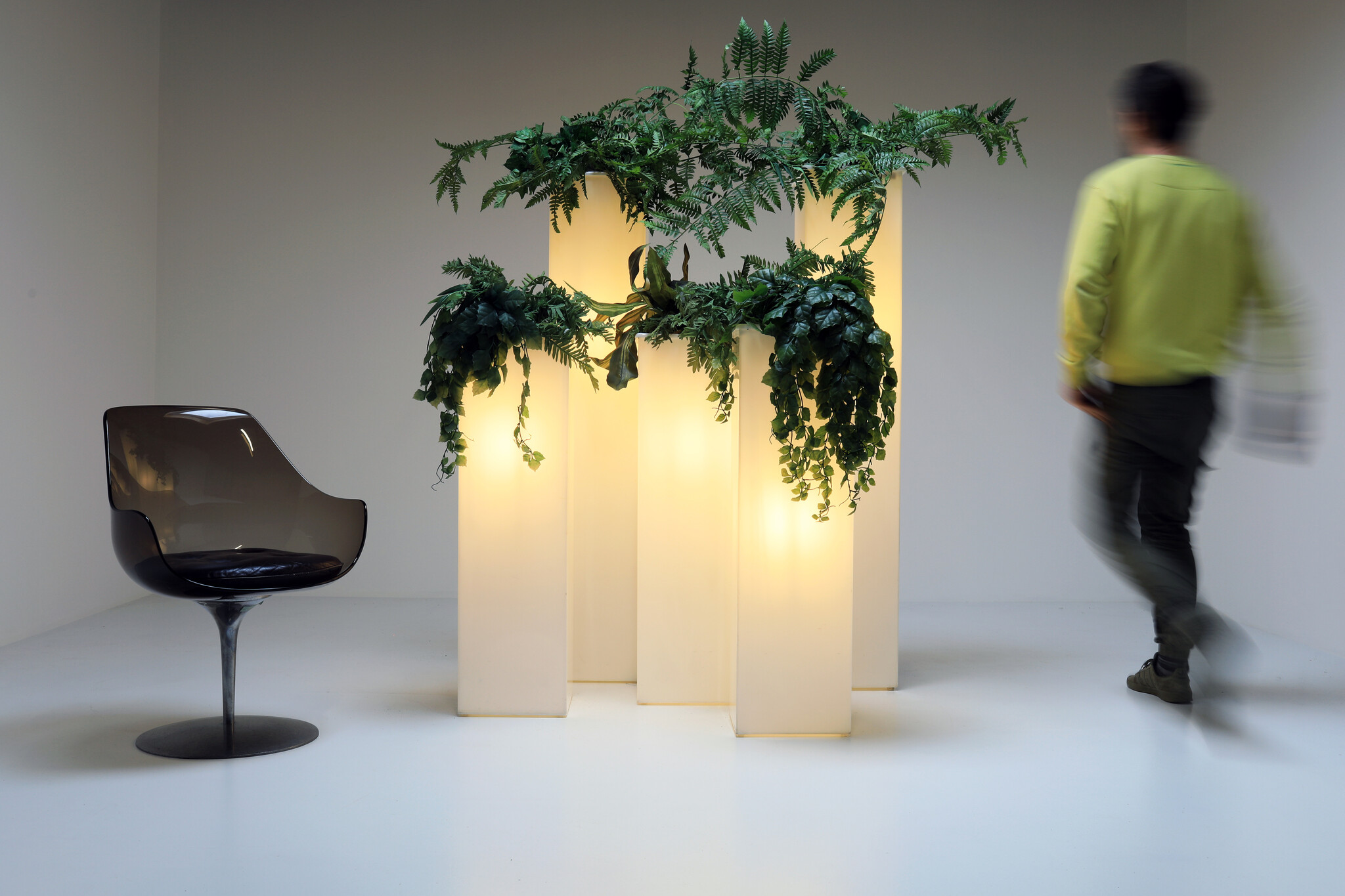 Set of illuminated plant stands by Paul Jansen, 1970's