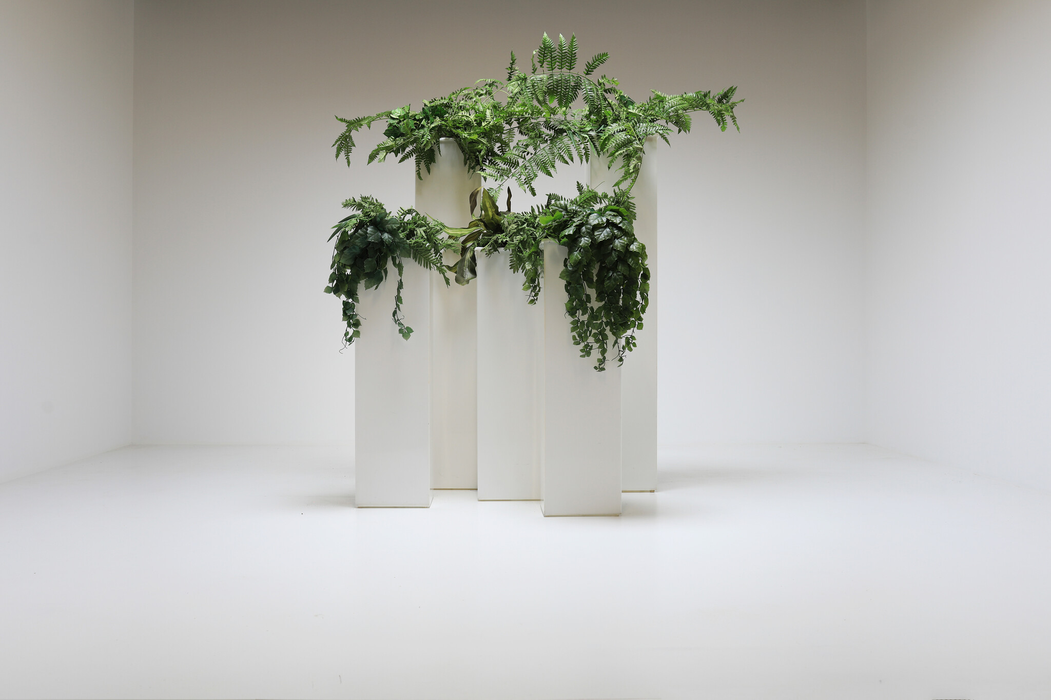 Set of illuminated plant stands by Paul Jansen, 1970's