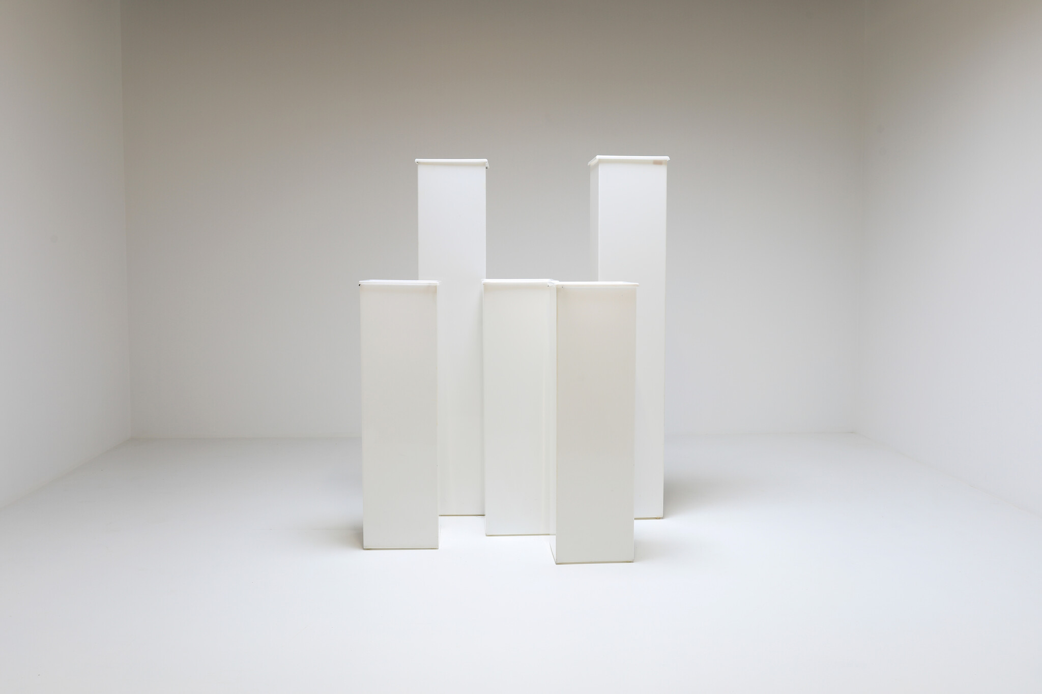 Set of illuminated plant stands by Paul Jansen, 1970's