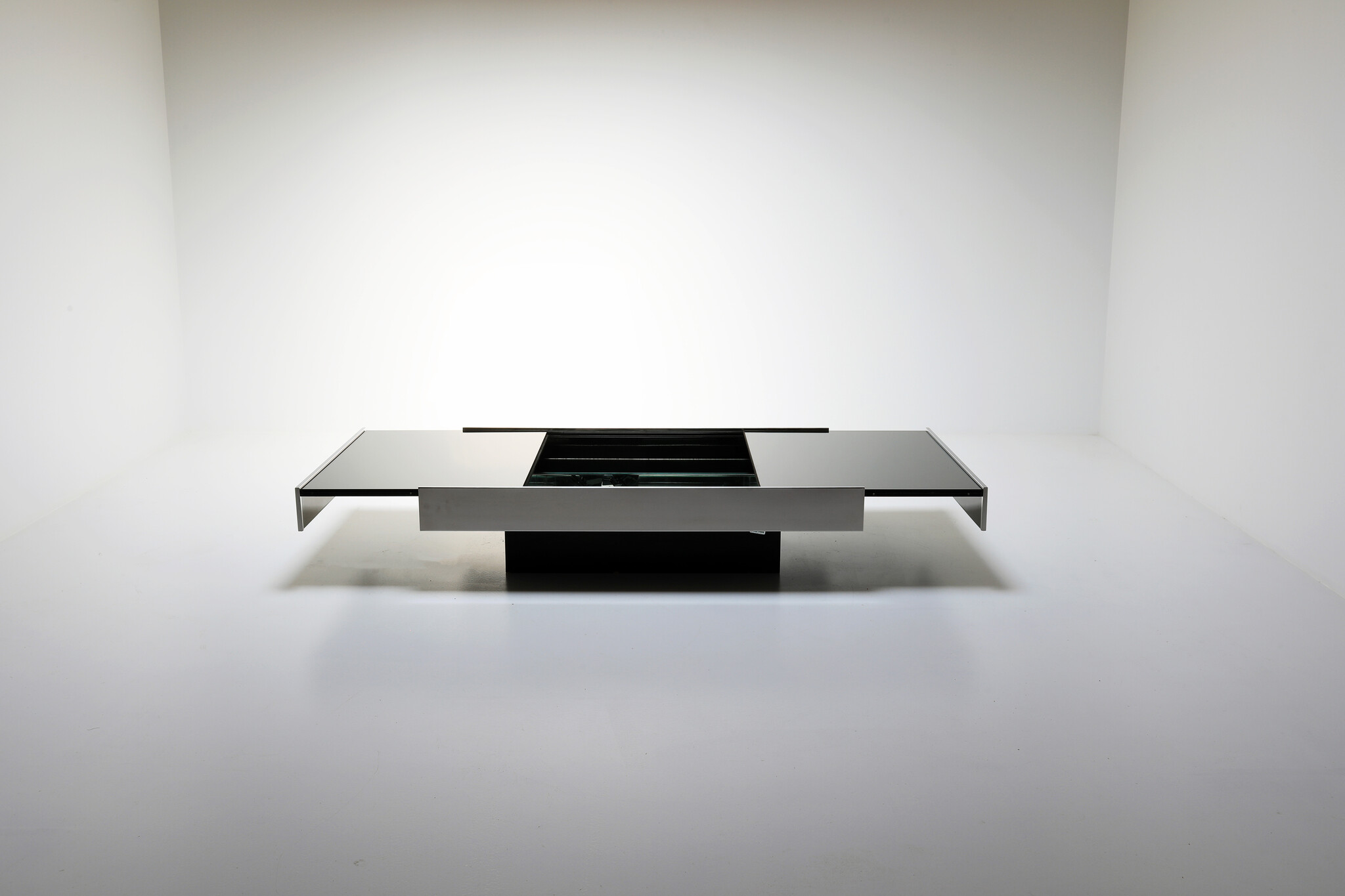 Coffee table with hidden bar by Willy Rizzo for Cidue, 1970.